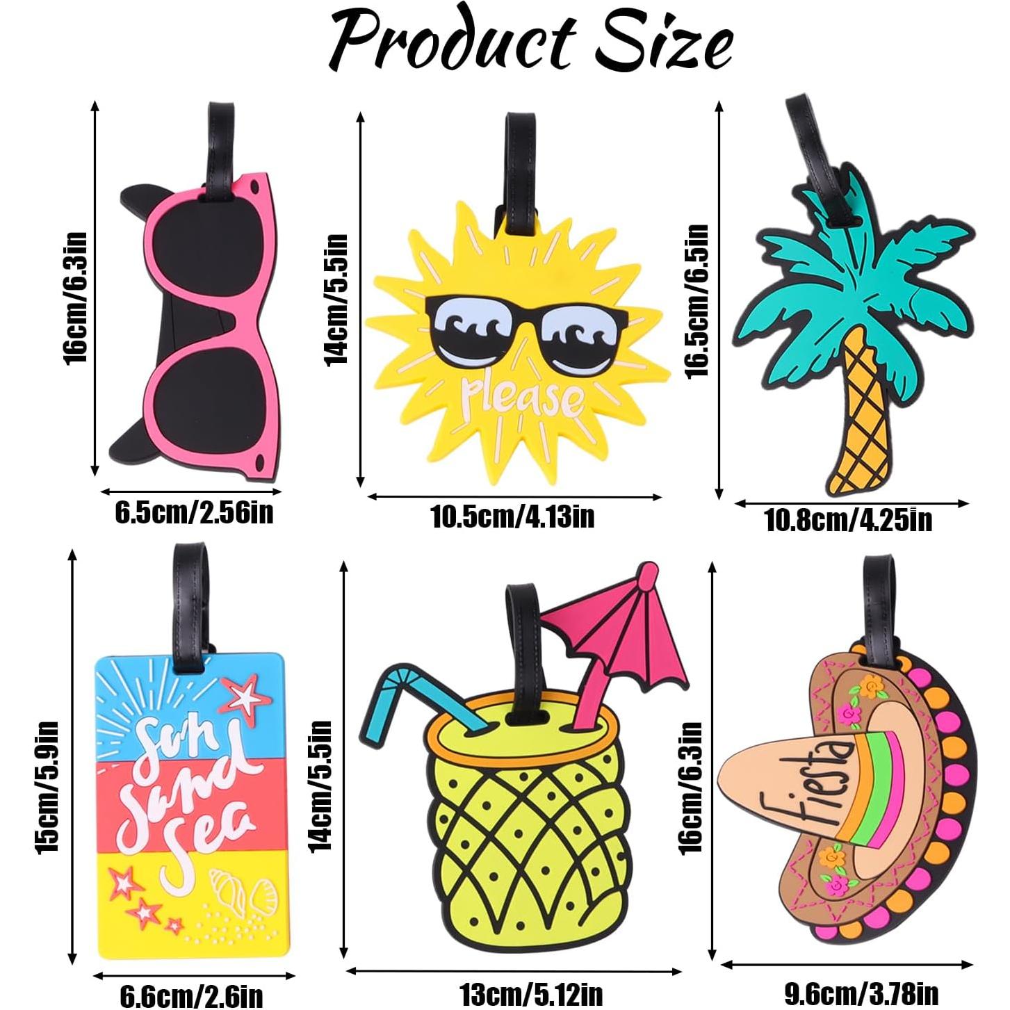 Etiquetas de Equipaje LOKIPA 4 Piezas Multicolor PVC Silicona