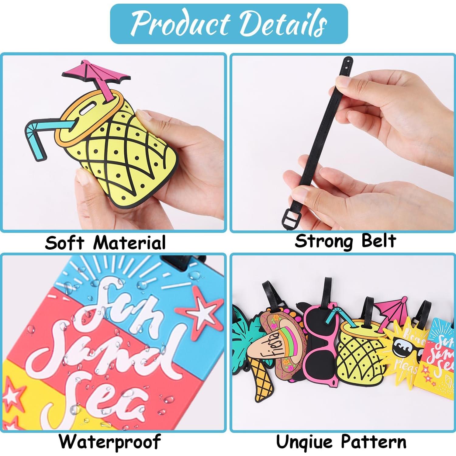 Etiquetas de Equipaje LOKIPA 4 Piezas Multicolor PVC Silicona