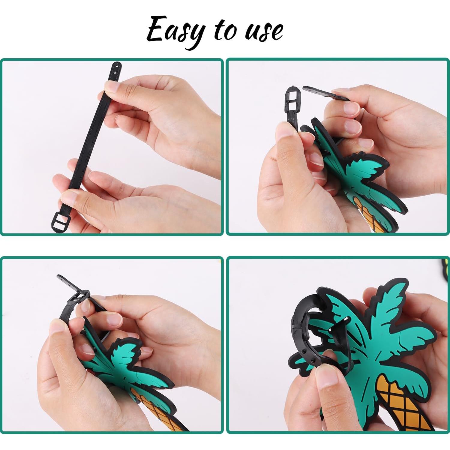 Etiquetas de Equipaje LOKIPA 4 Piezas Multicolor PVC Silicona