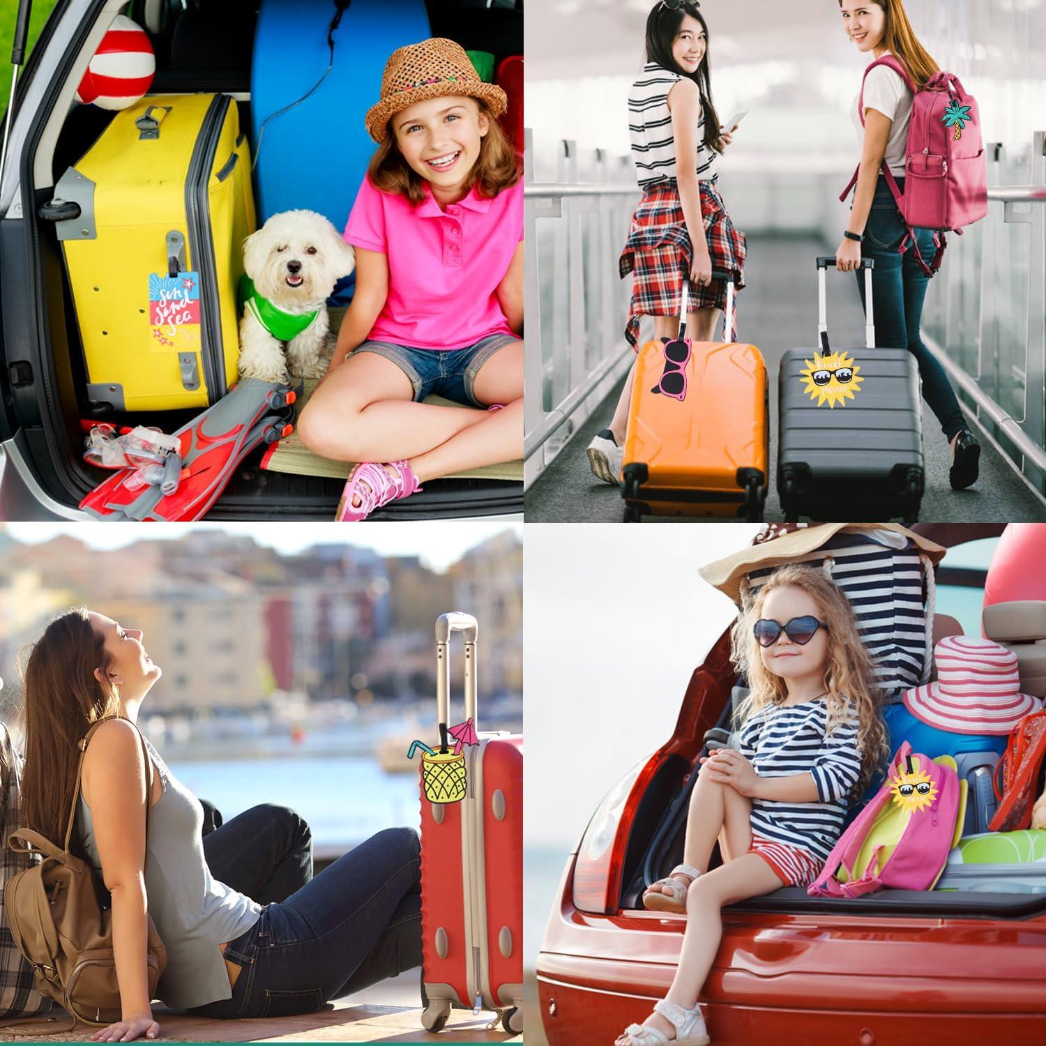 Etiquetas de Equipaje LOKIPA 4 Piezas Multicolor PVC Silicona