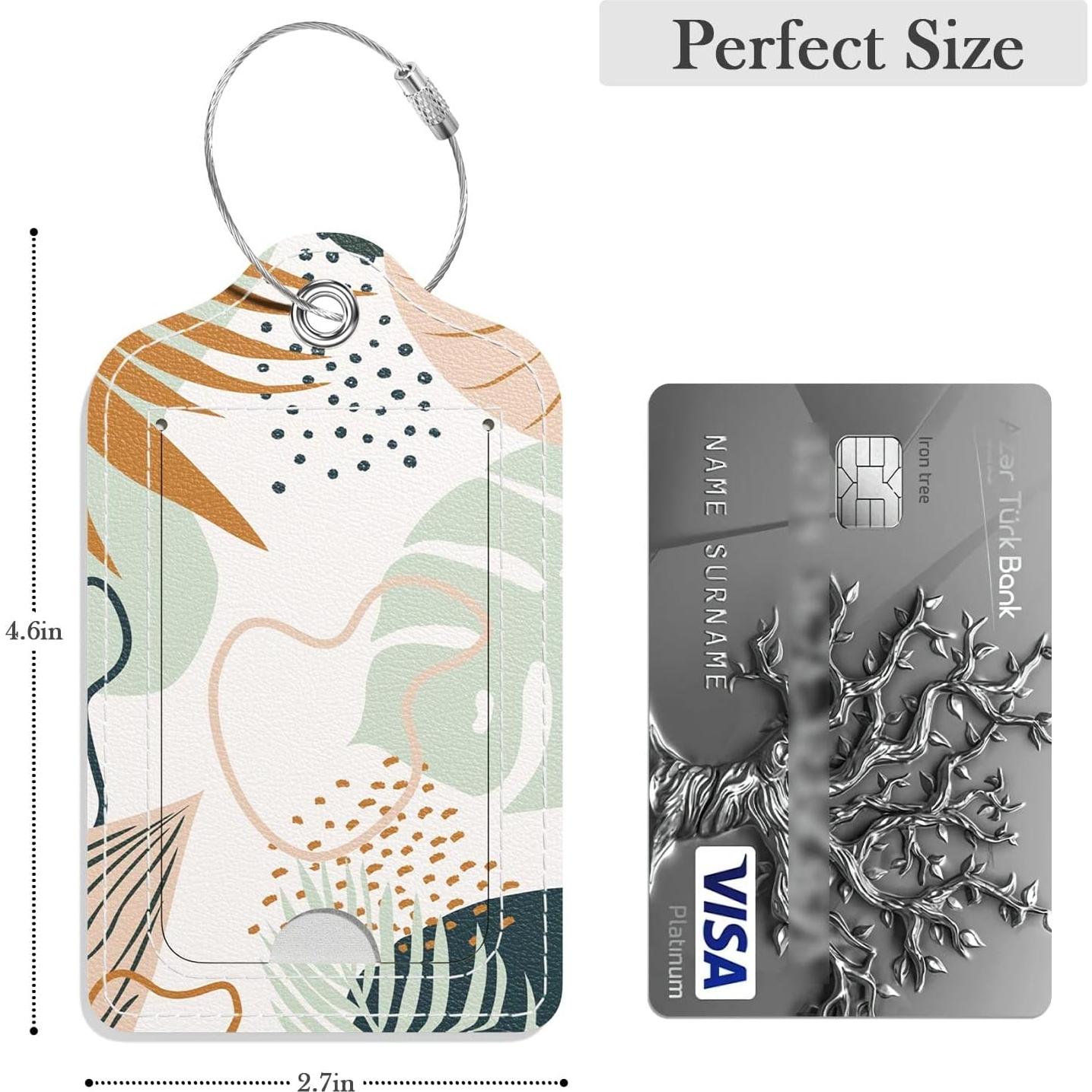 Etiquetas de Equipaje GDJEGE Hojas Boho Paquete de 2