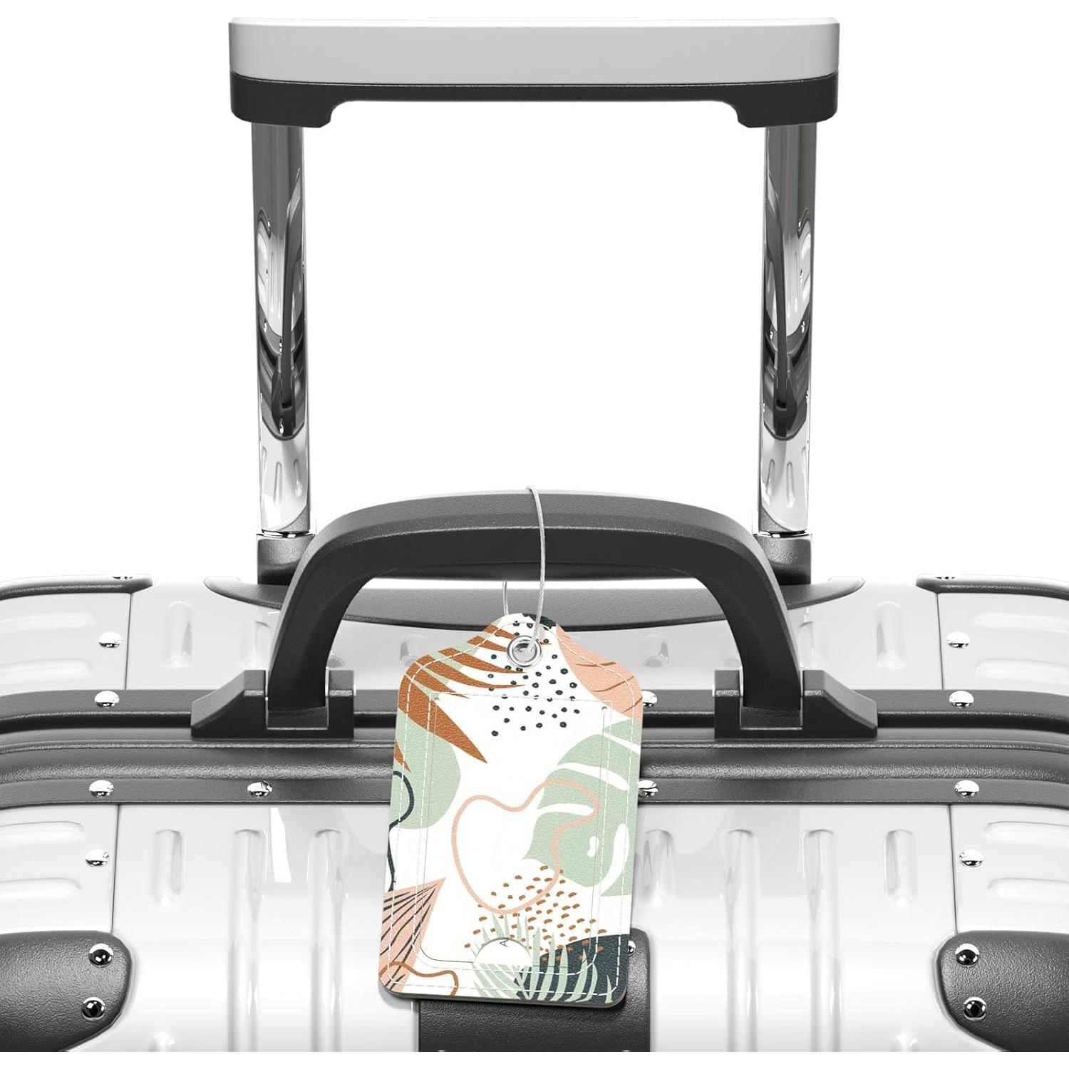 Etiquetas de Equipaje GDJEGE Hojas Boho Paquete de 2