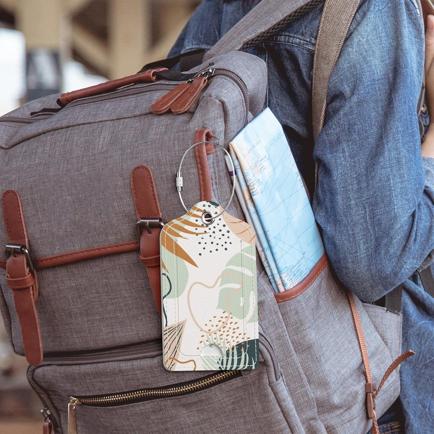 Etiquetas de Equipaje GDJEGE Hojas Boho Paquete de 2