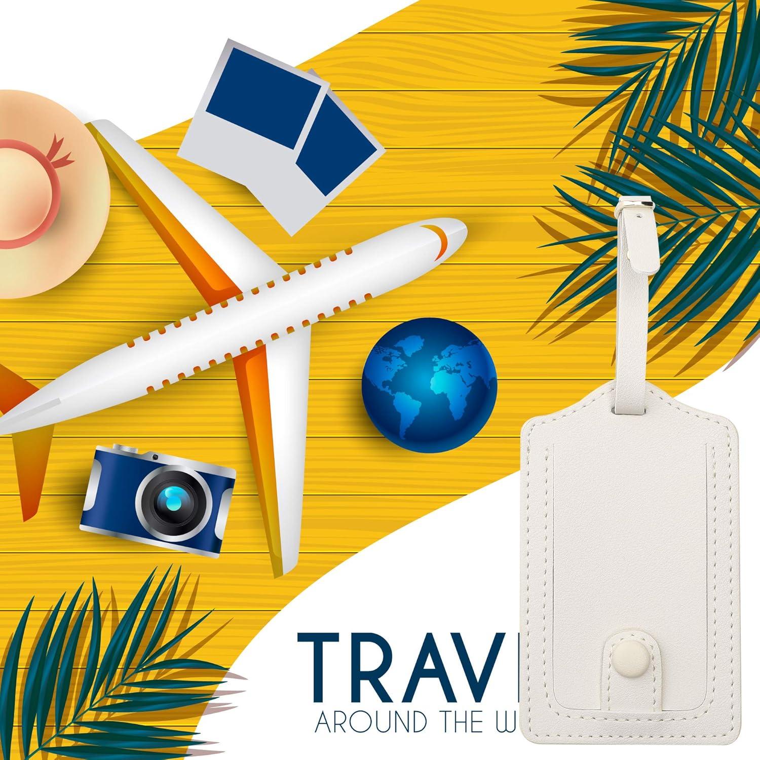 Etiquetas de Equipaje de Cuero PU COOLYOUTH - Ajustables y Resistentes al Agua