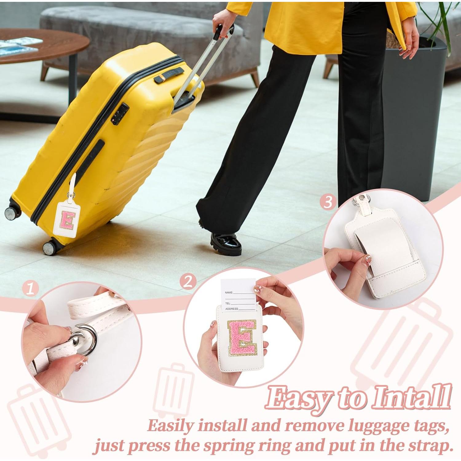 Etiqueta de Equipaje Personalizada Izuzta Letra E Cuero PU