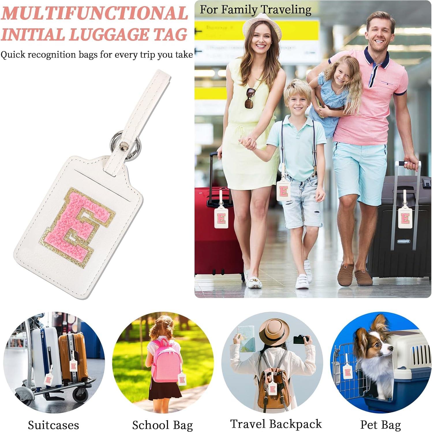 Etiqueta de Equipaje Personalizada Izuzta Letra E Cuero PU