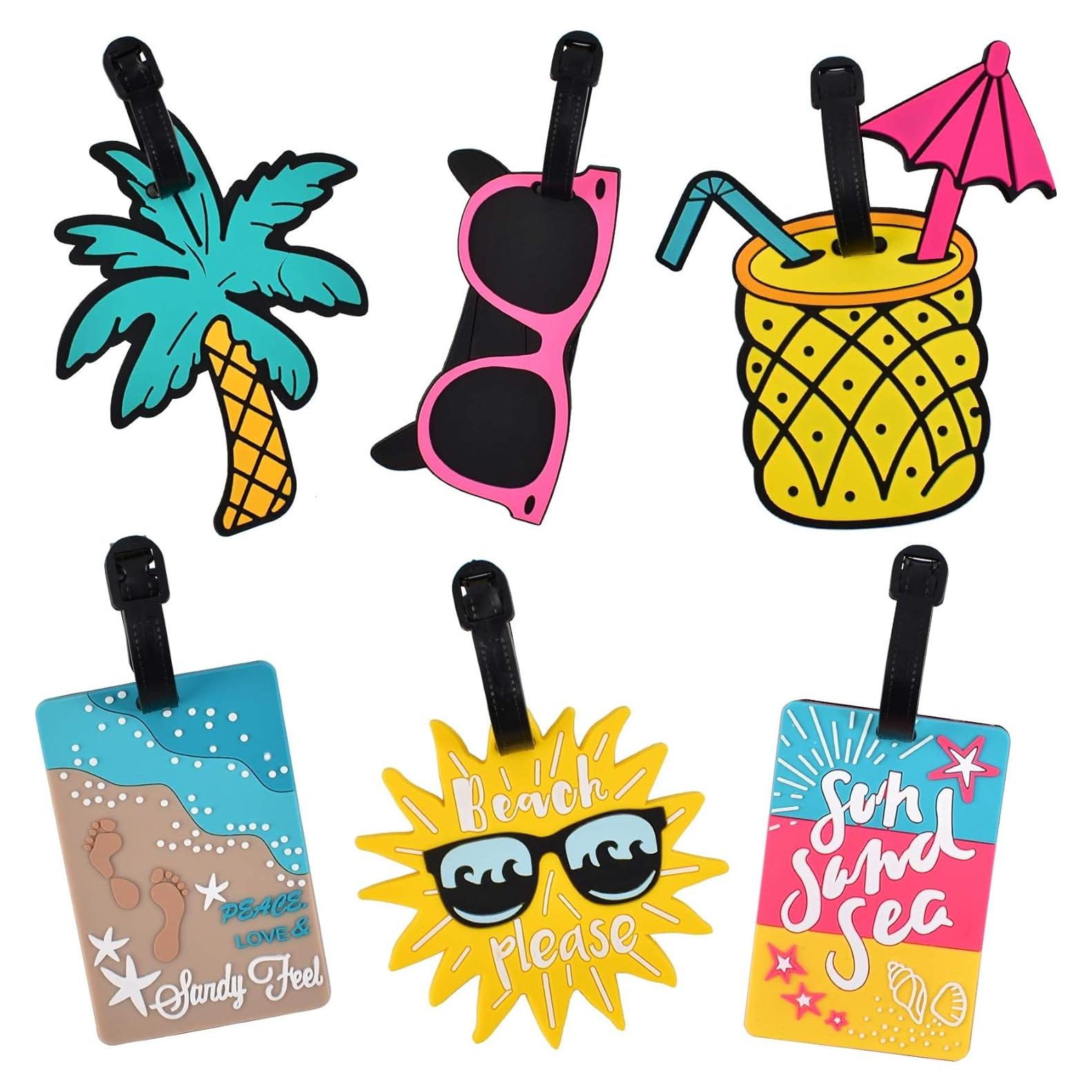 Etiquetas de Equipaje VIOCIWUO 6Pcs PVC y Acero Inoxidable