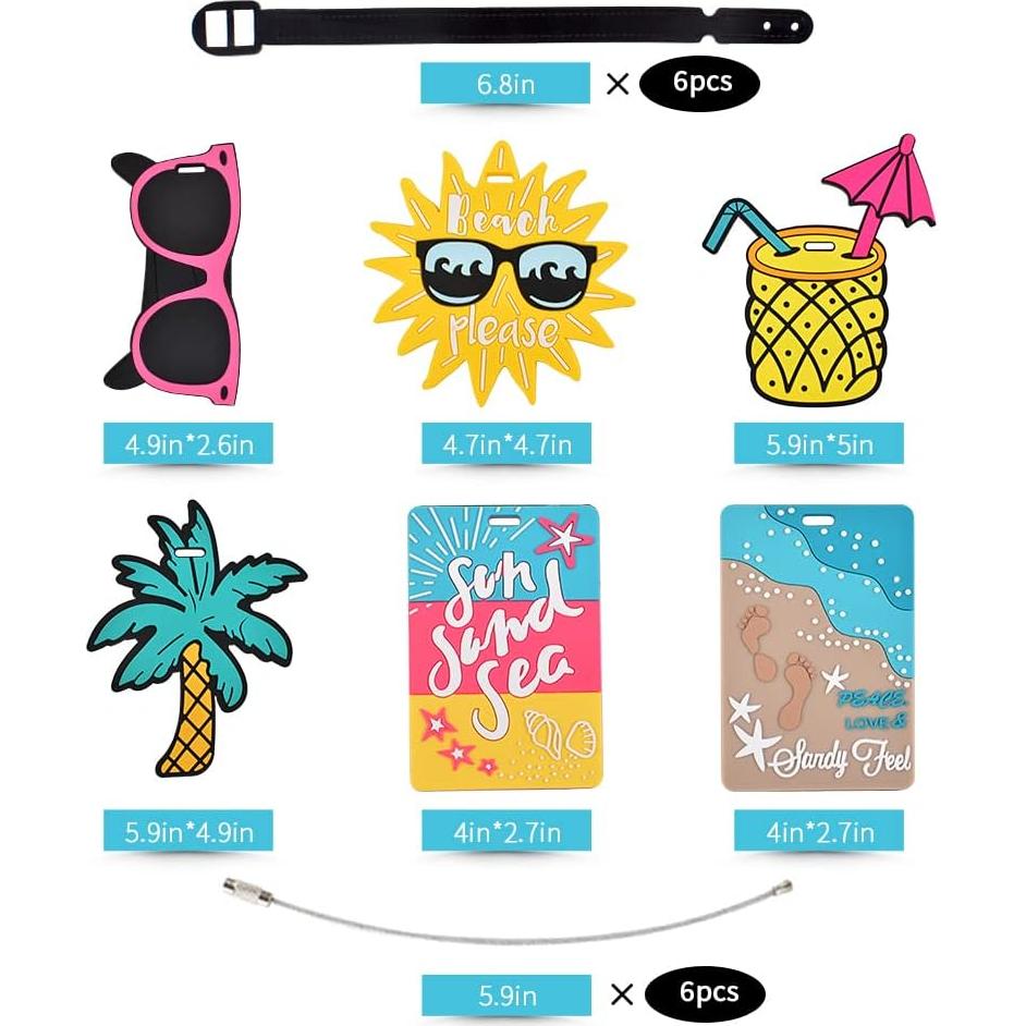 Etiquetas de Equipaje VIOCIWUO 6Pcs PVC y Acero Inoxidable