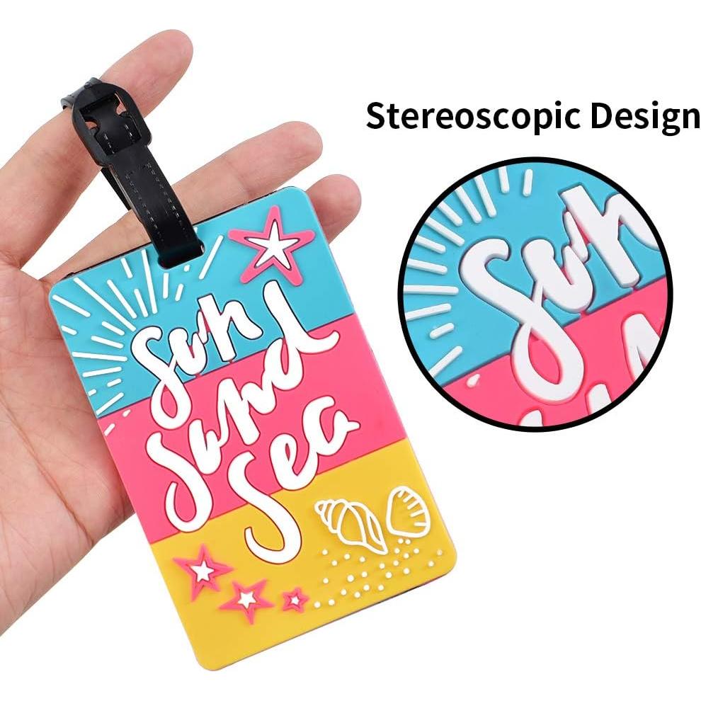 Etiquetas de Equipaje VIOCIWUO 6Pcs PVC y Acero Inoxidable