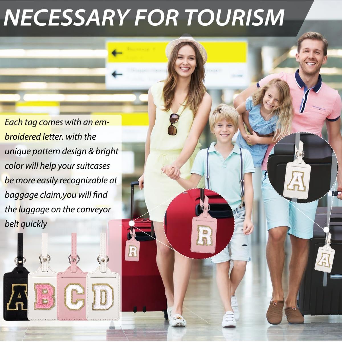 Etiqueta de Equipaje Personalizada XSUIOY Rosa M Cuero PU