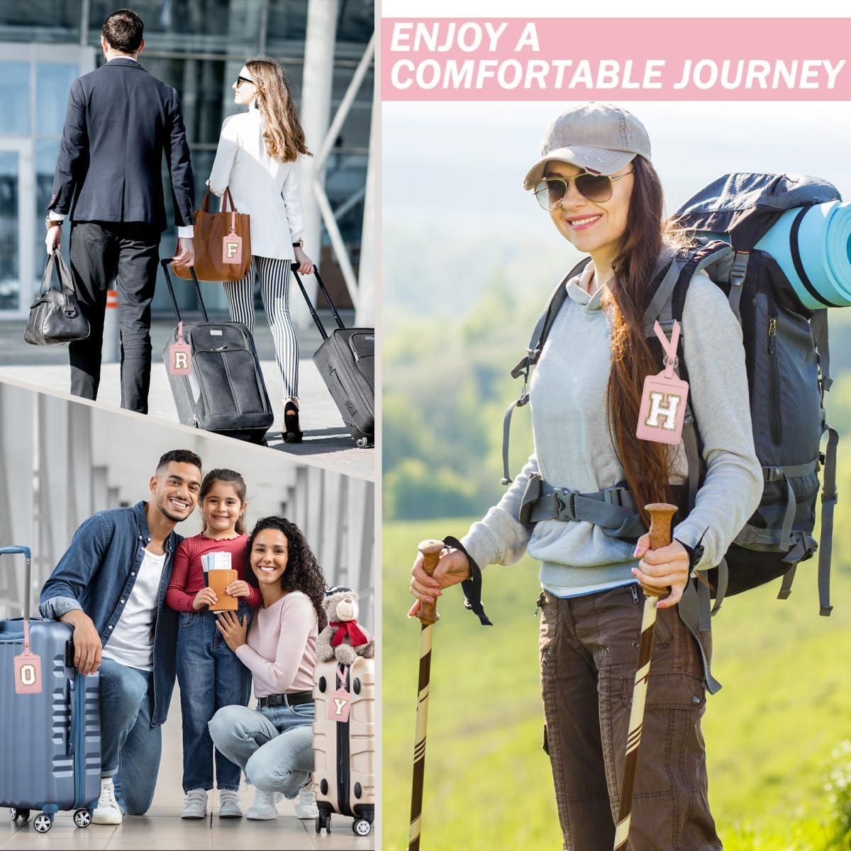 Etiqueta de Equipaje Personalizada XSUIOY Rosa M Cuero PU