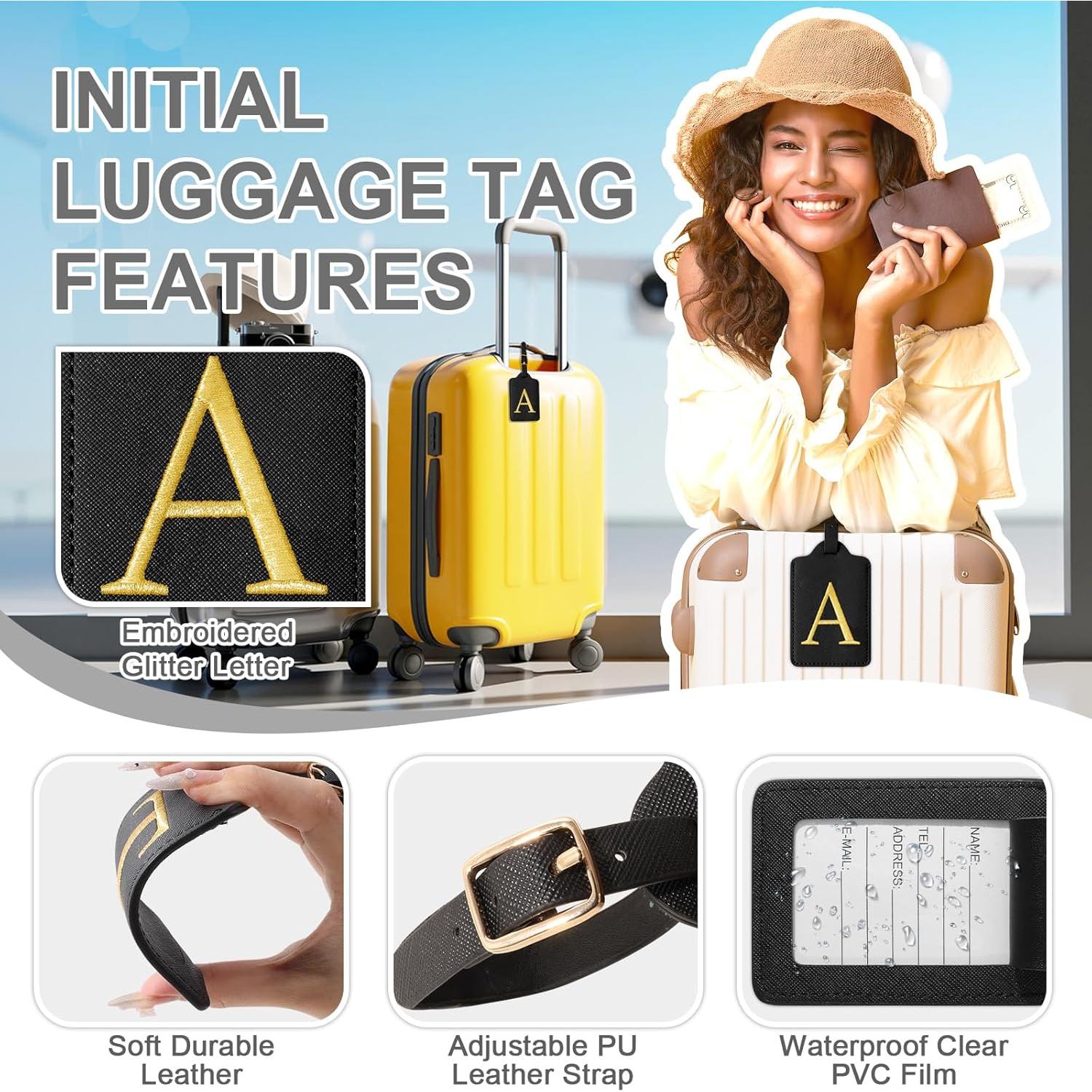 Etiqueta de Equipaje Personalizada Izuzta Cuero Negro A