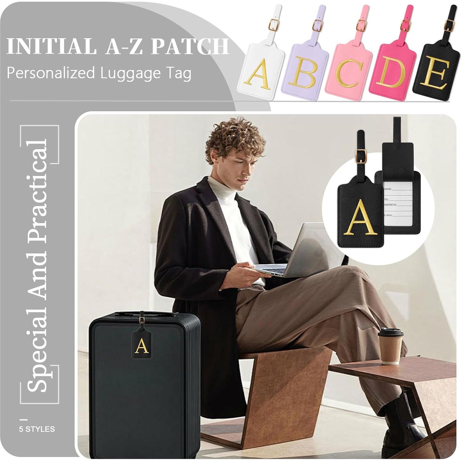 Etiqueta de Equipaje Personalizada Izuzta Cuero Negro A