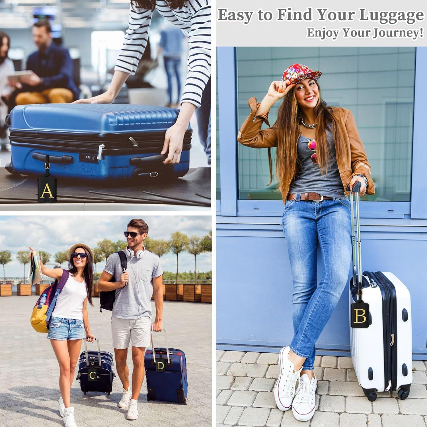 Etiqueta de Equipaje Personalizada Izuzta Cuero Negro A