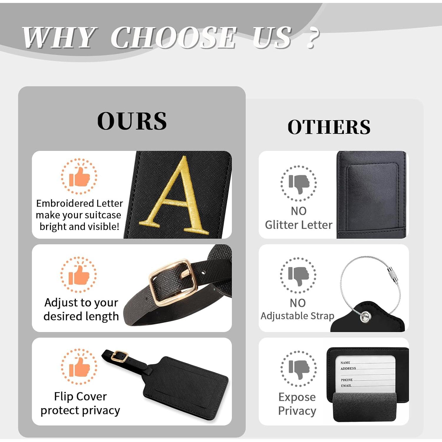 Etiqueta de Equipaje Personalizada Izuzta Cuero Negro A