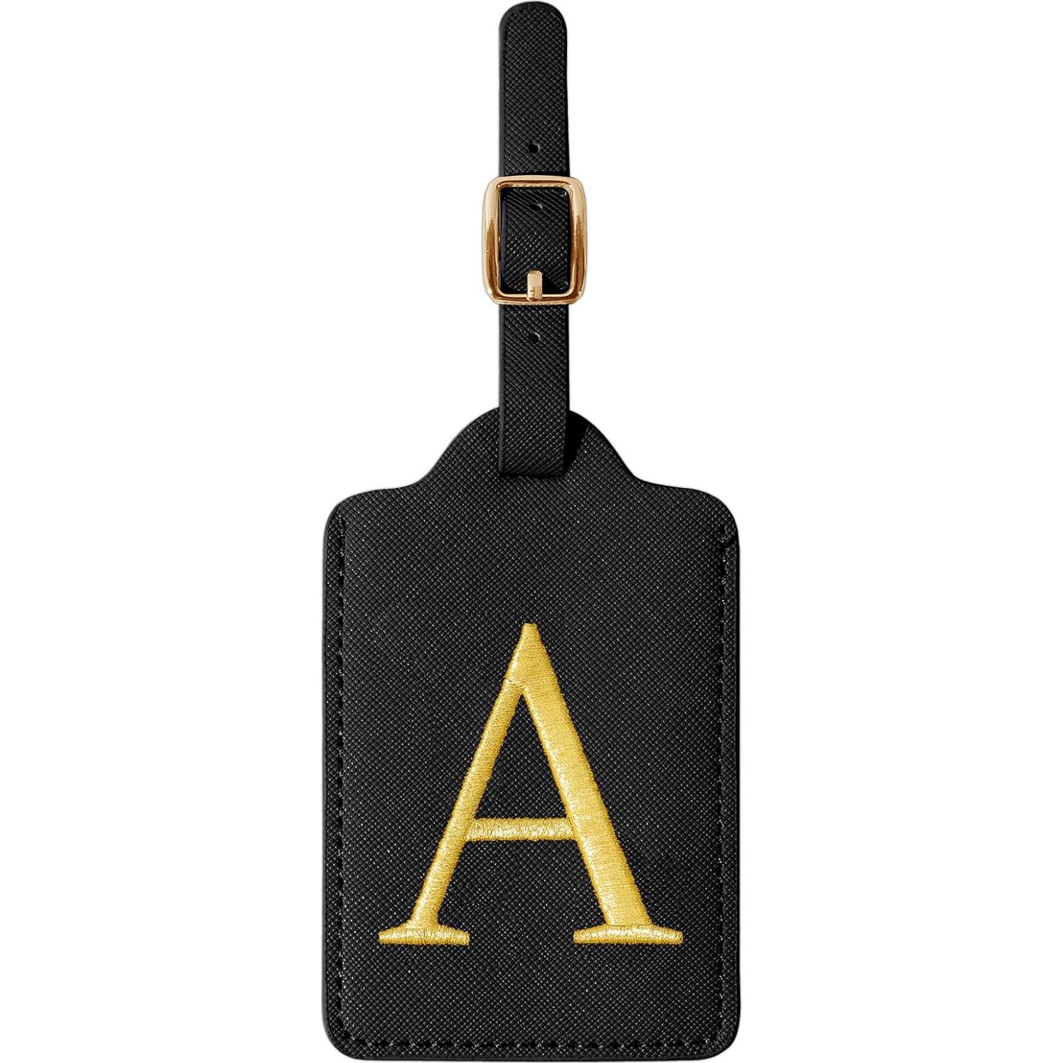 Etiqueta de Equipaje Personalizada Izuzta Cuero Negro A