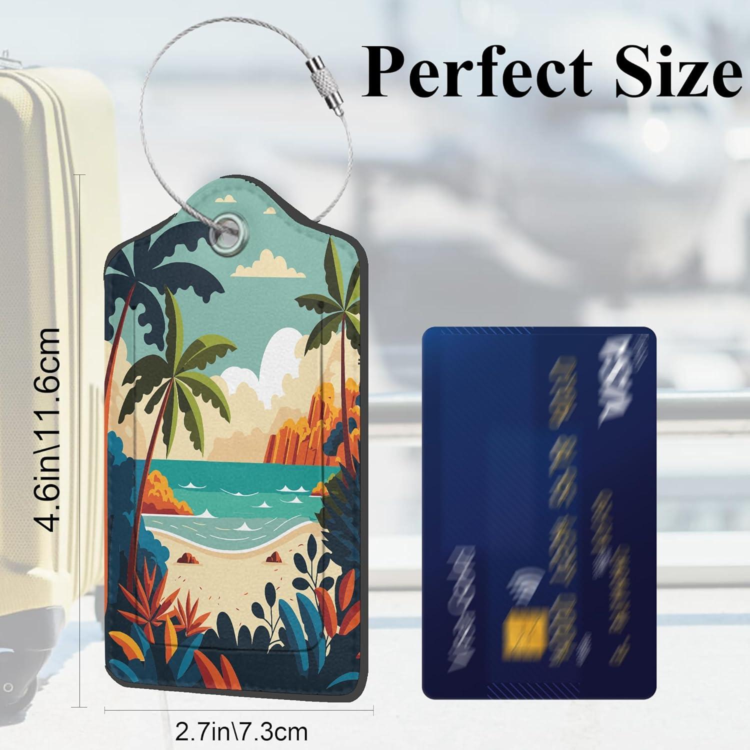 Etiquetas de Equipaje DEMACYA 2 Piezas Cuero Tortuga Playa