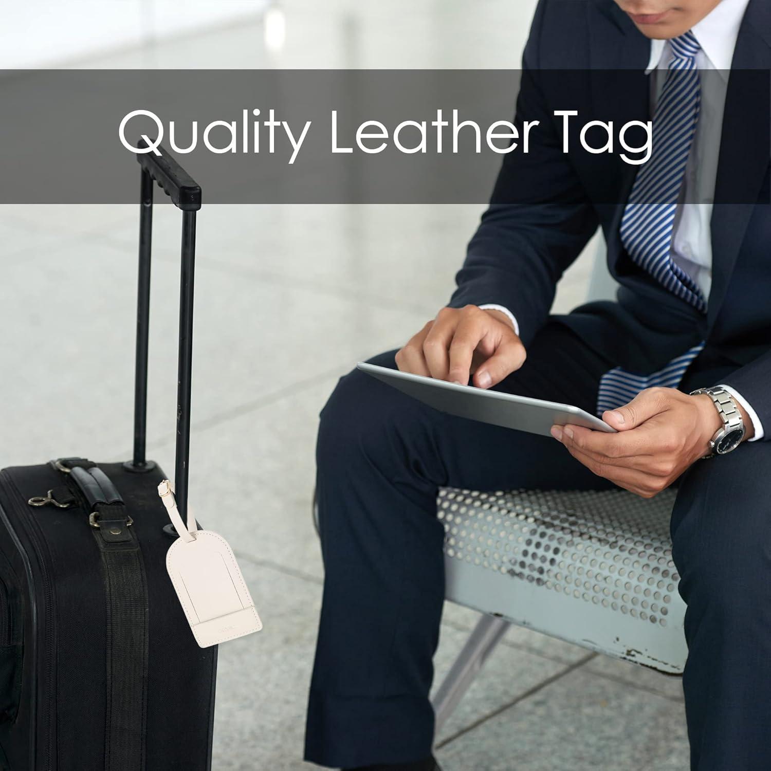 Etiquetas de Equipaje de Cuero Sintético GELVTIC - 2 Paquetes