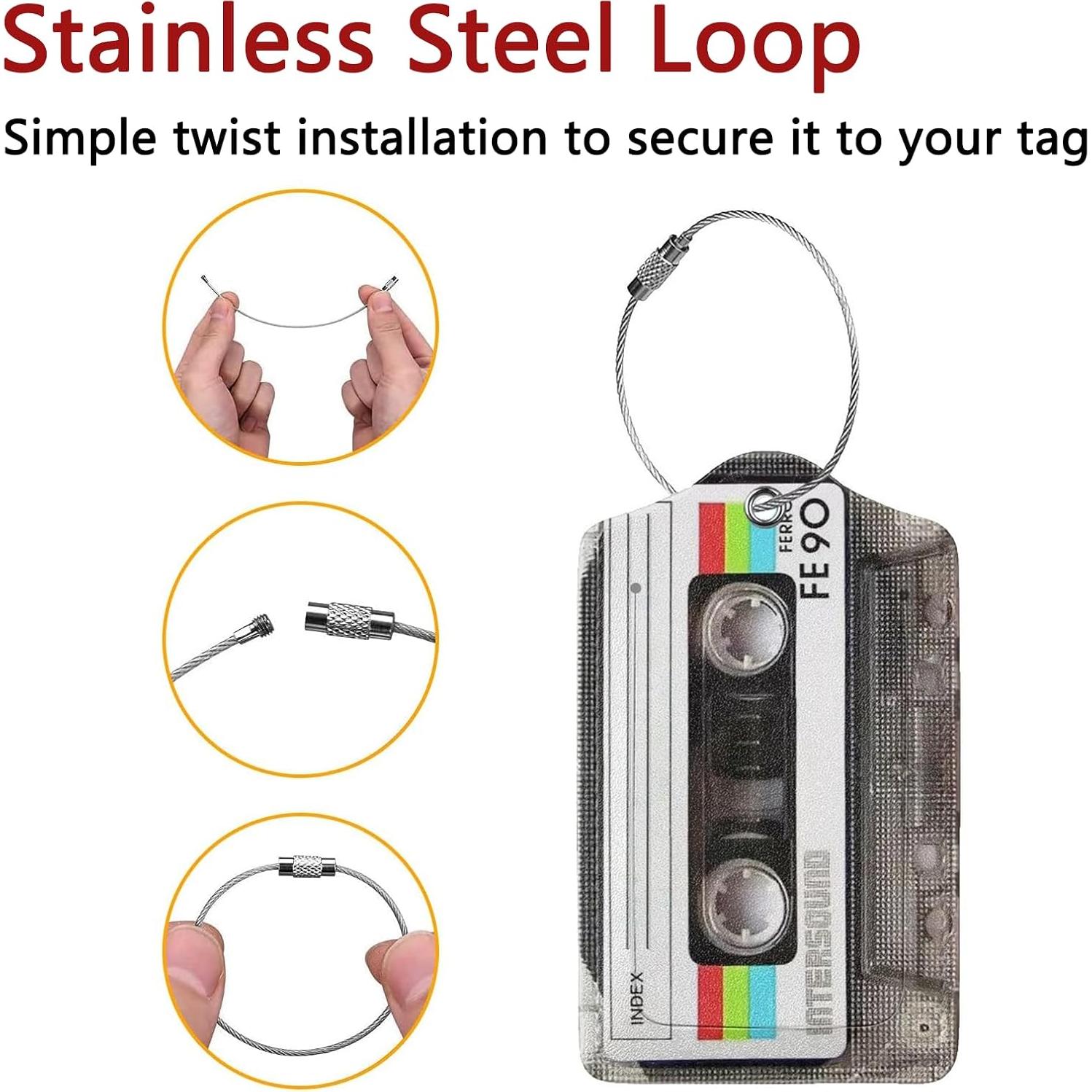 Etiquetas de Equipaje GACCAP 2 Pcs Cuero Retro con Privacidad