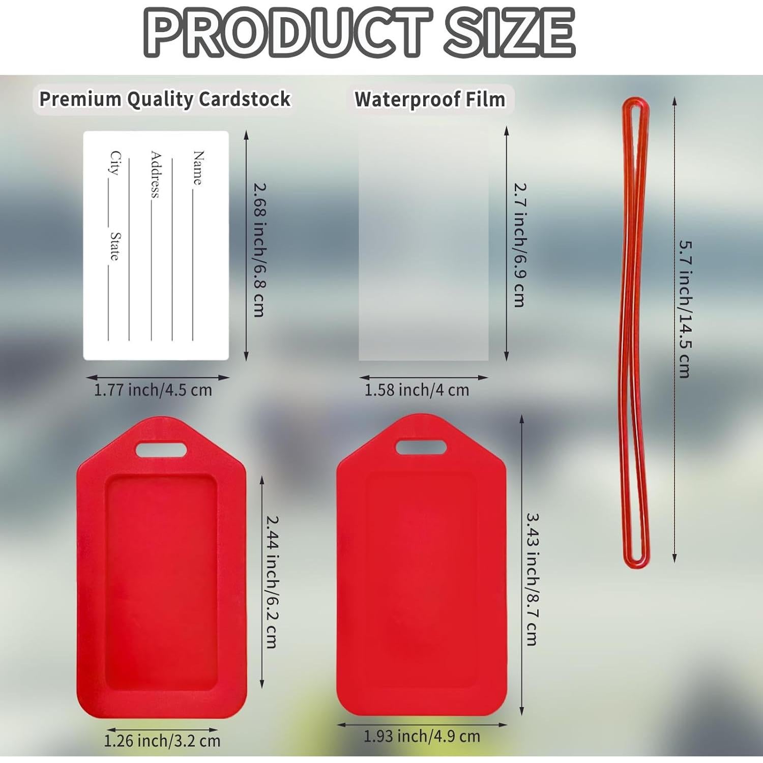 Etiquetas de Equipaje QOIUSO - Paquete de 6 Colores Impermeables