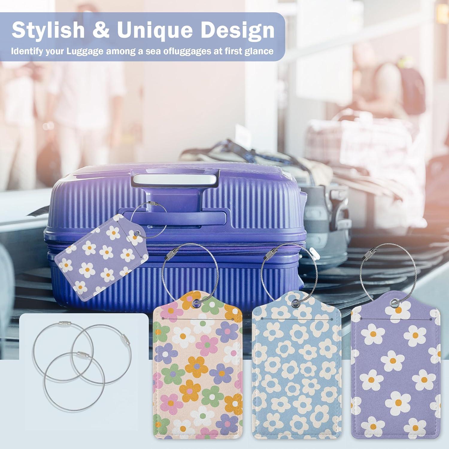 Etiquetas de Equipaje ZIHONSE de Cuero PU con Privacidad 3 Pzas