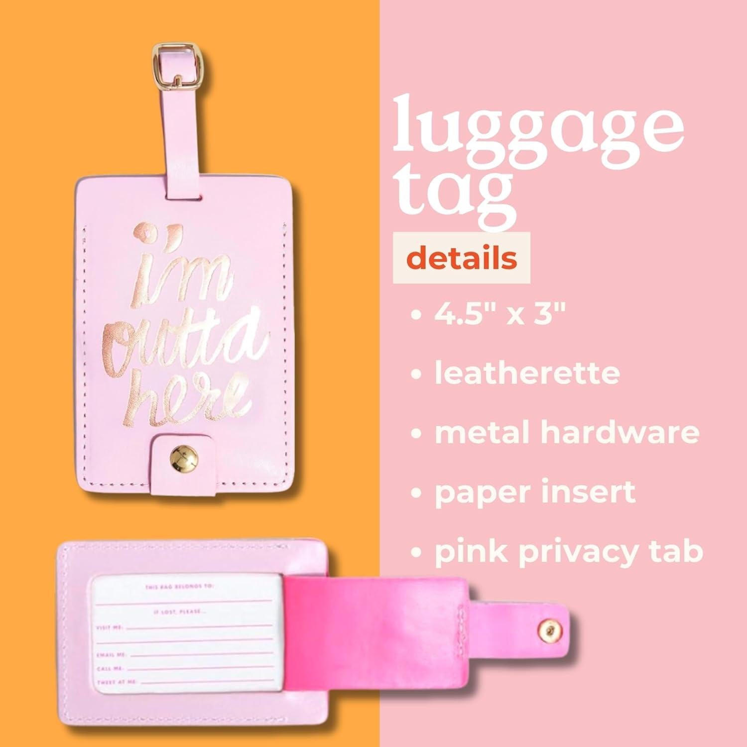 Etiqueta de Equipaje Ban.do Mujer Rosa Metálico 11.4x7.6cm