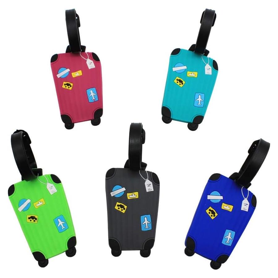 Juego de 5 Etiquetas de Equipaje Mziart Coloridas y Divertidas