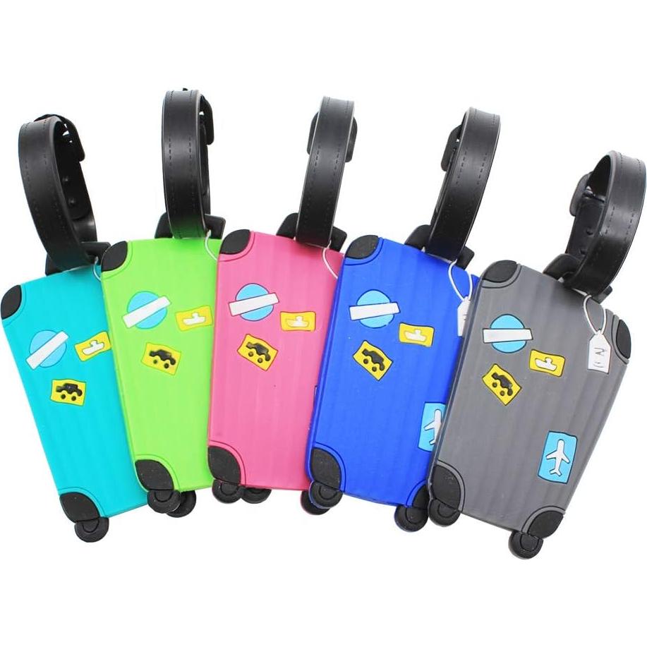 Juego de 5 Etiquetas de Equipaje Mziart Coloridas y Divertidas