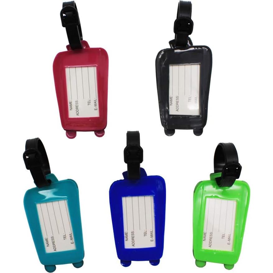 Juego de 5 Etiquetas de Equipaje Mziart Coloridas y Divertidas