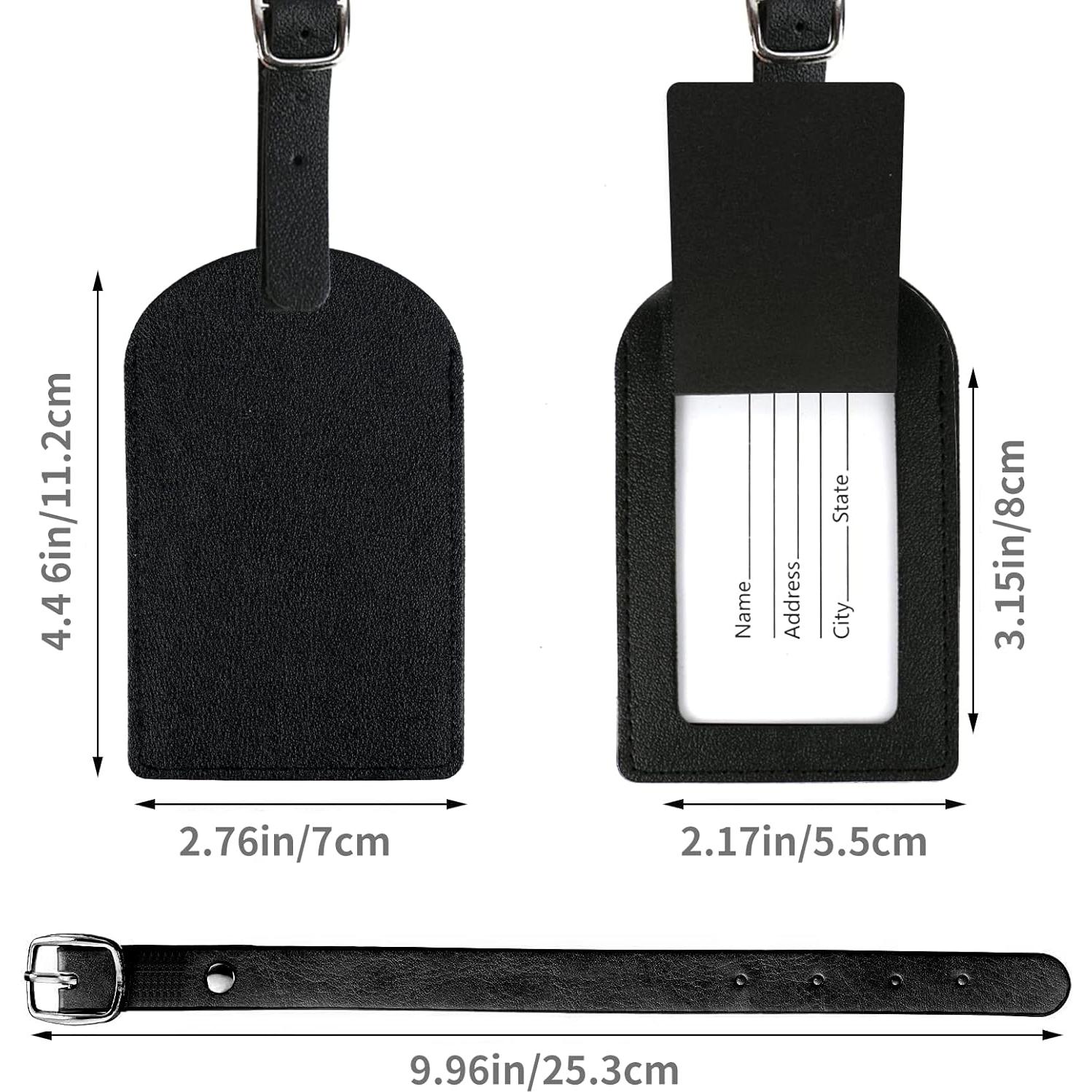 5 Etiquetas de Equipaje de Cuero PU N-E con Privacidad