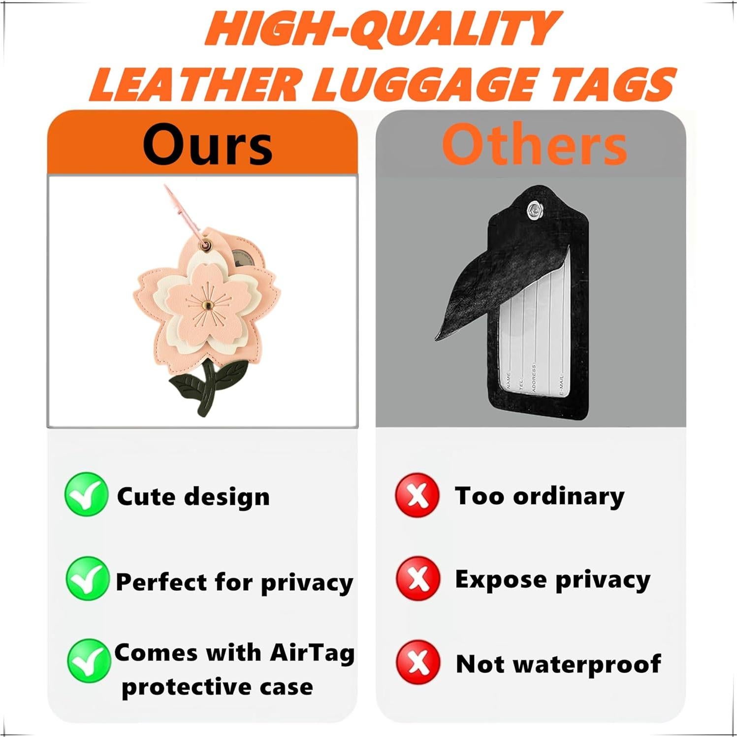 Soporte de Etiqueta de Equipaje ZOUITY con Estuche para AirTag Rosa