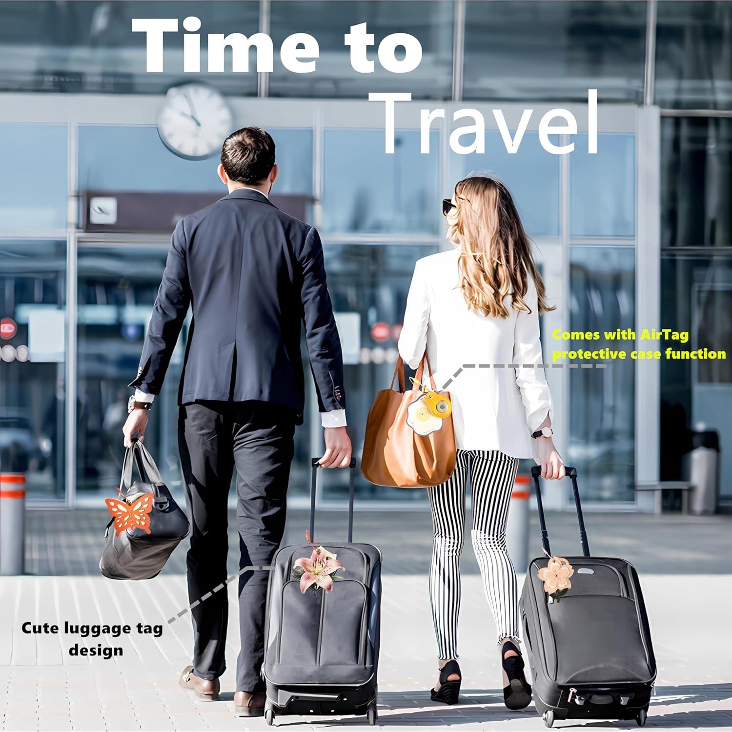 Soporte de Etiqueta de Equipaje ZOUITY con Estuche para AirTag Rosa