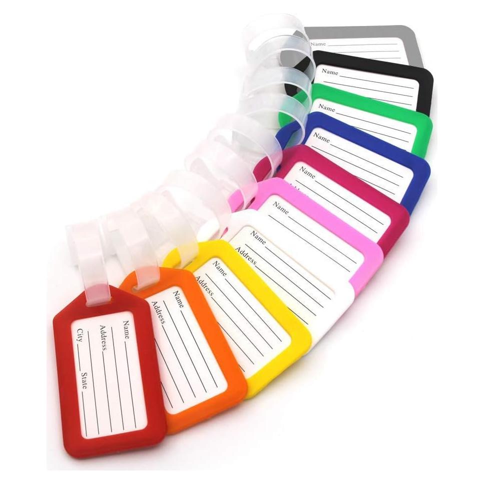 10 Etiquetas de Equipaje WJPOPHN Multicolor 8.6x4.8 cm