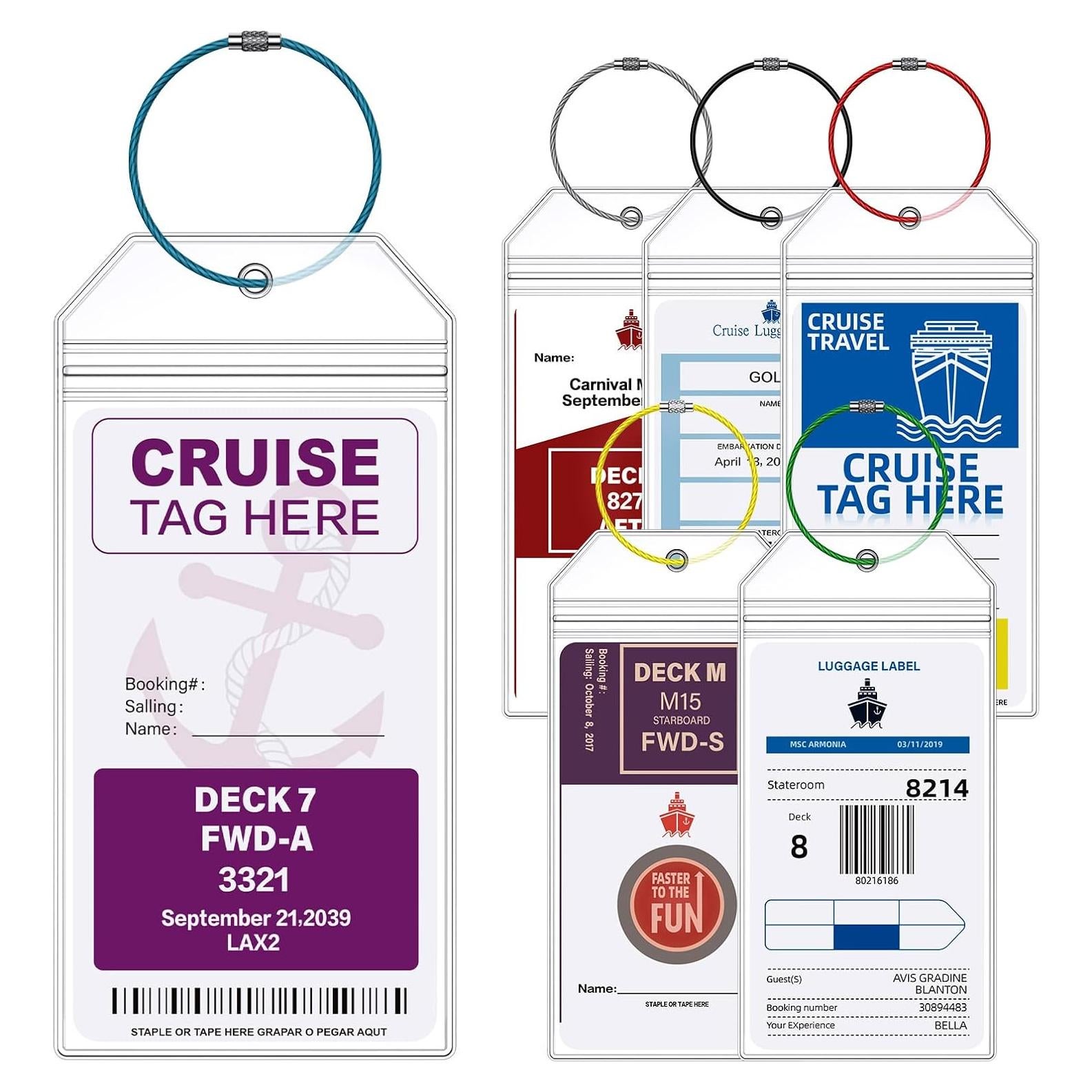 Etiquetas de Equipaje de Crucero Maloun, Paquete de 6 Transparentes