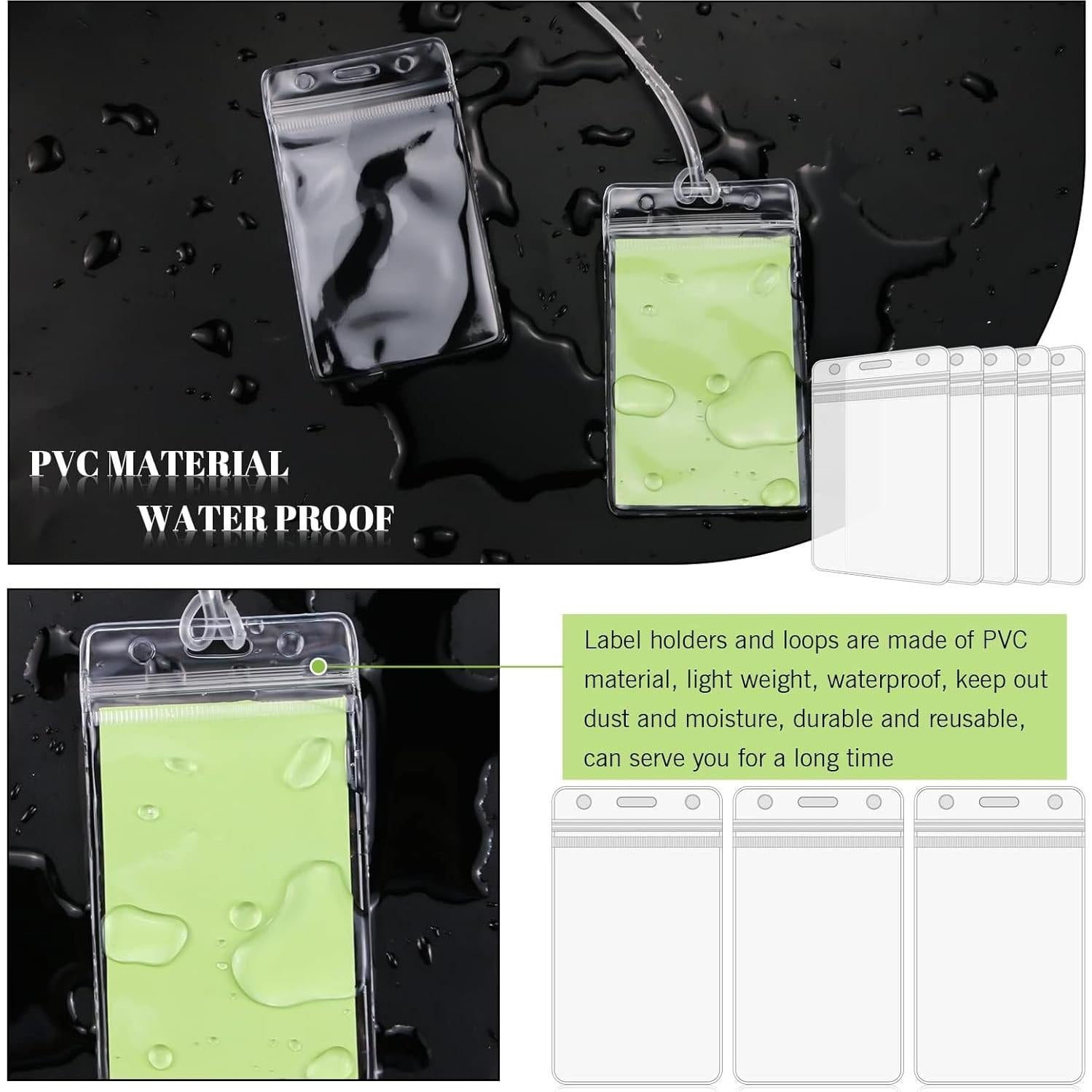 100 Soportes de Etiquetas Transparentes WYOMER con Correas