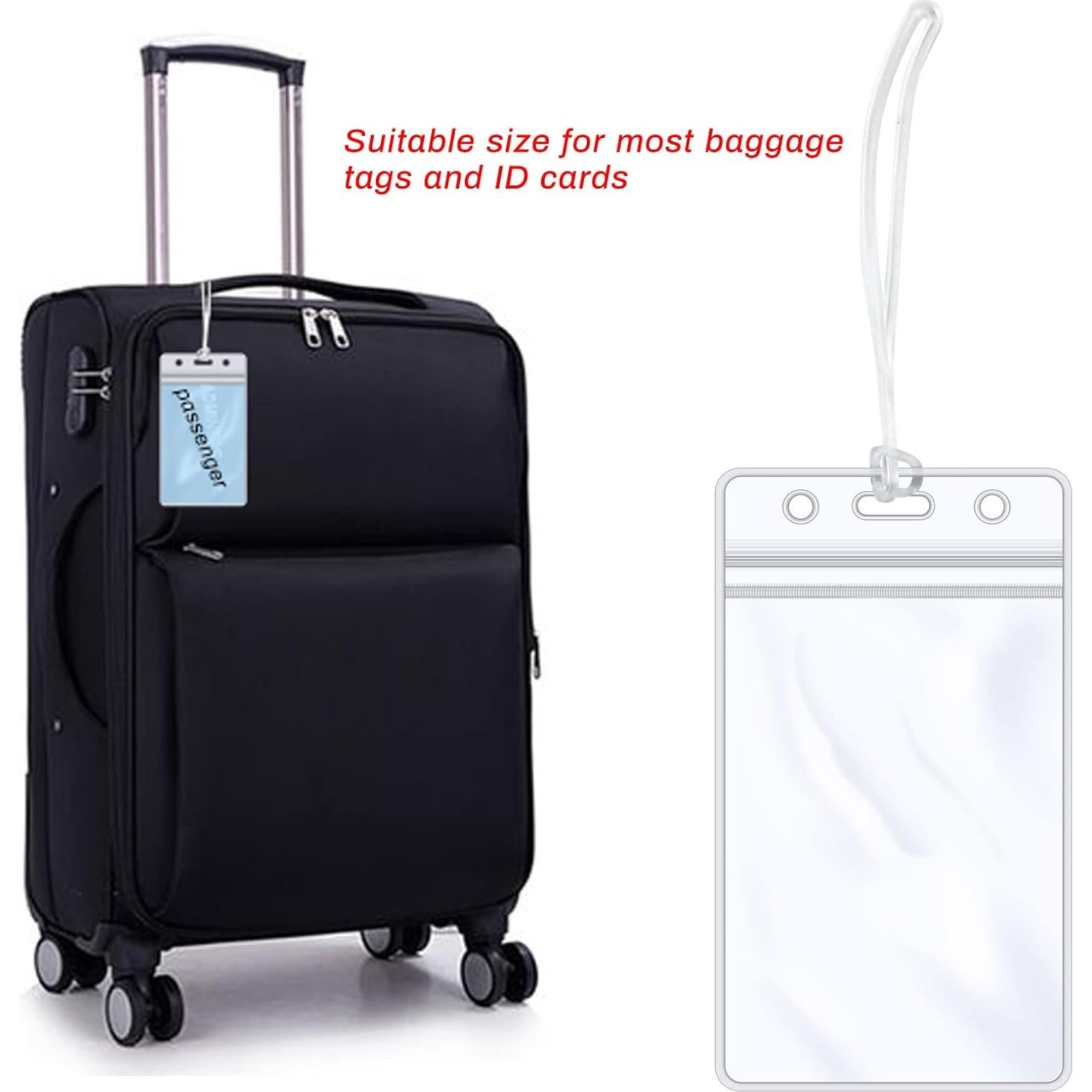 Oomcu Etiquetas de Equipaje Transparentes 60 Piezas PVC