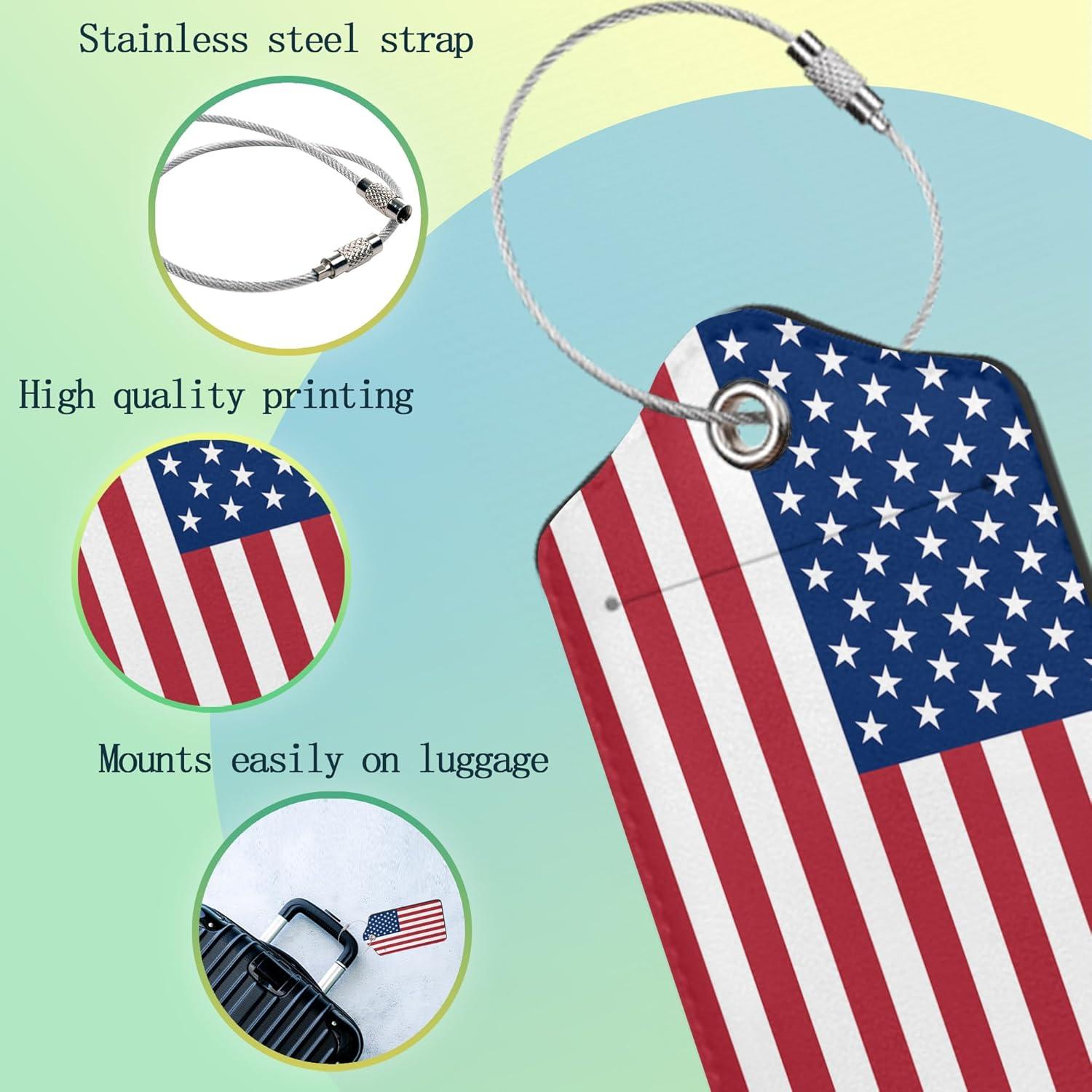 Etiqueta de Equipaje SKYDAWNY Bandera Americana Set de 2
