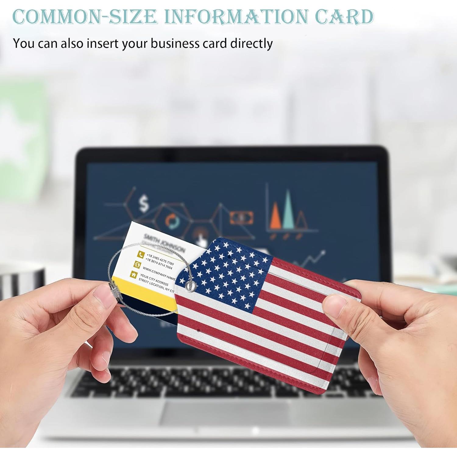 Etiqueta de Equipaje SKYDAWNY Bandera Americana Set de 2