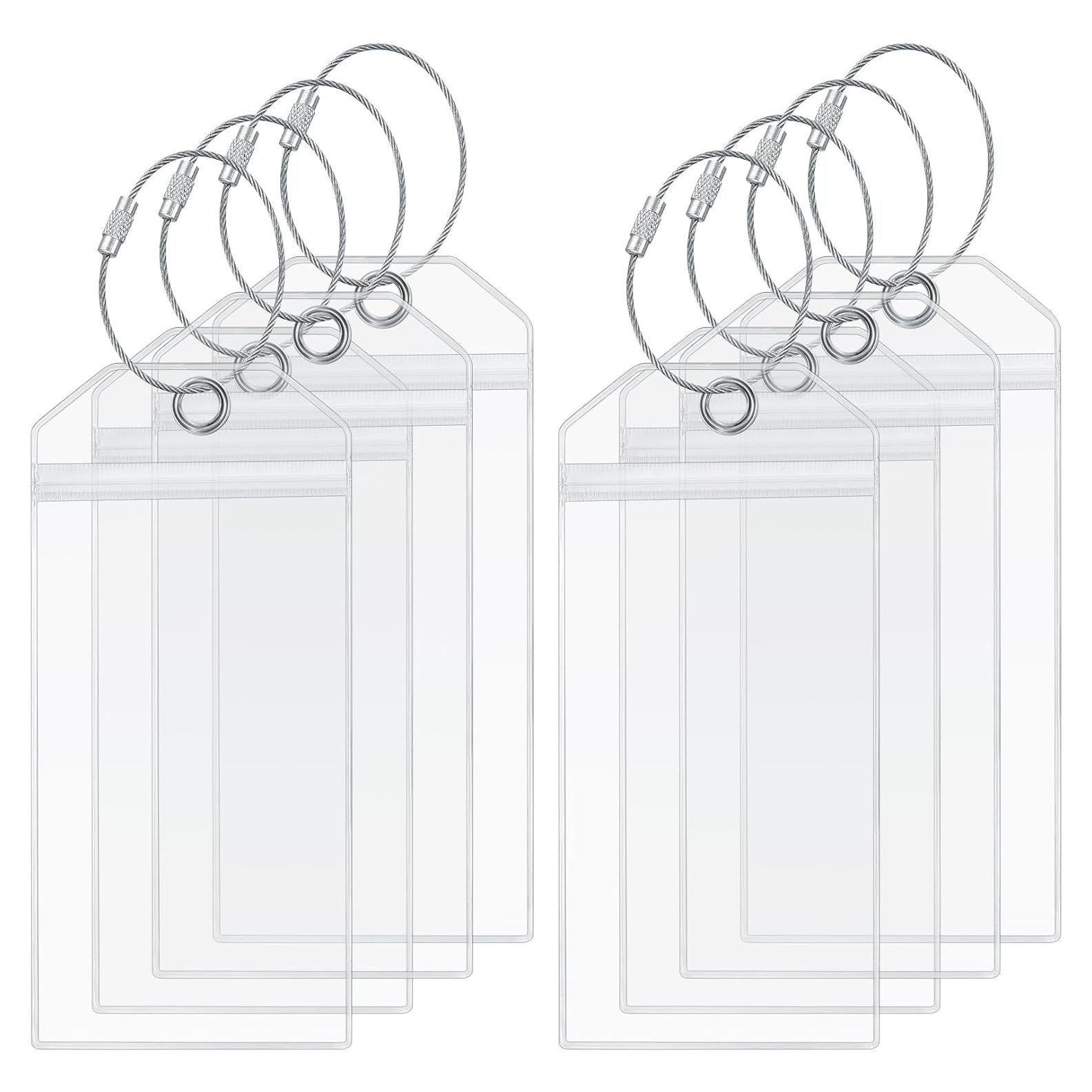8 Soportes de Etiquetas de Equipaje RUGLAMZHIP Transparentes