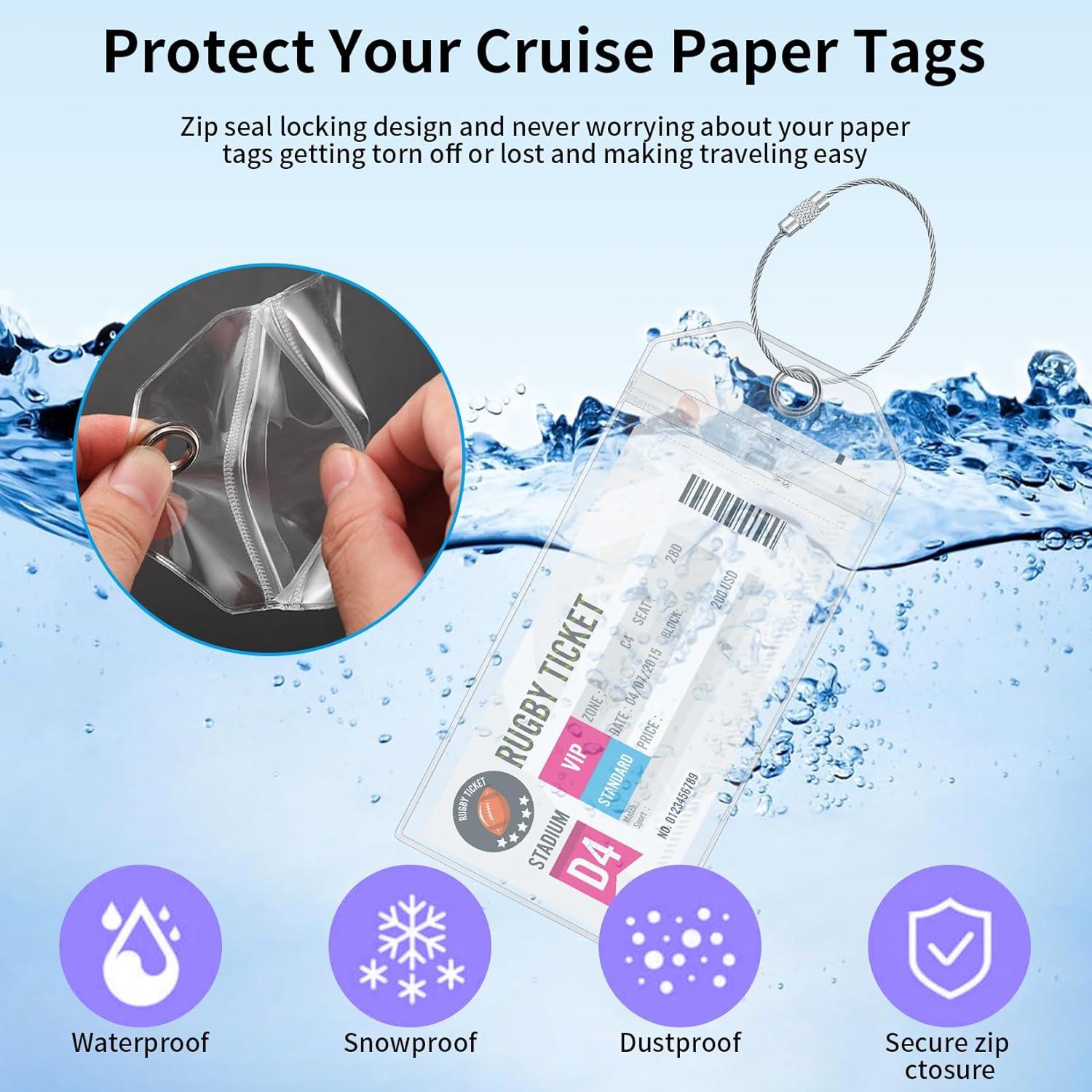 8 Soportes de Etiquetas de Equipaje RUGLAMZHIP Transparentes