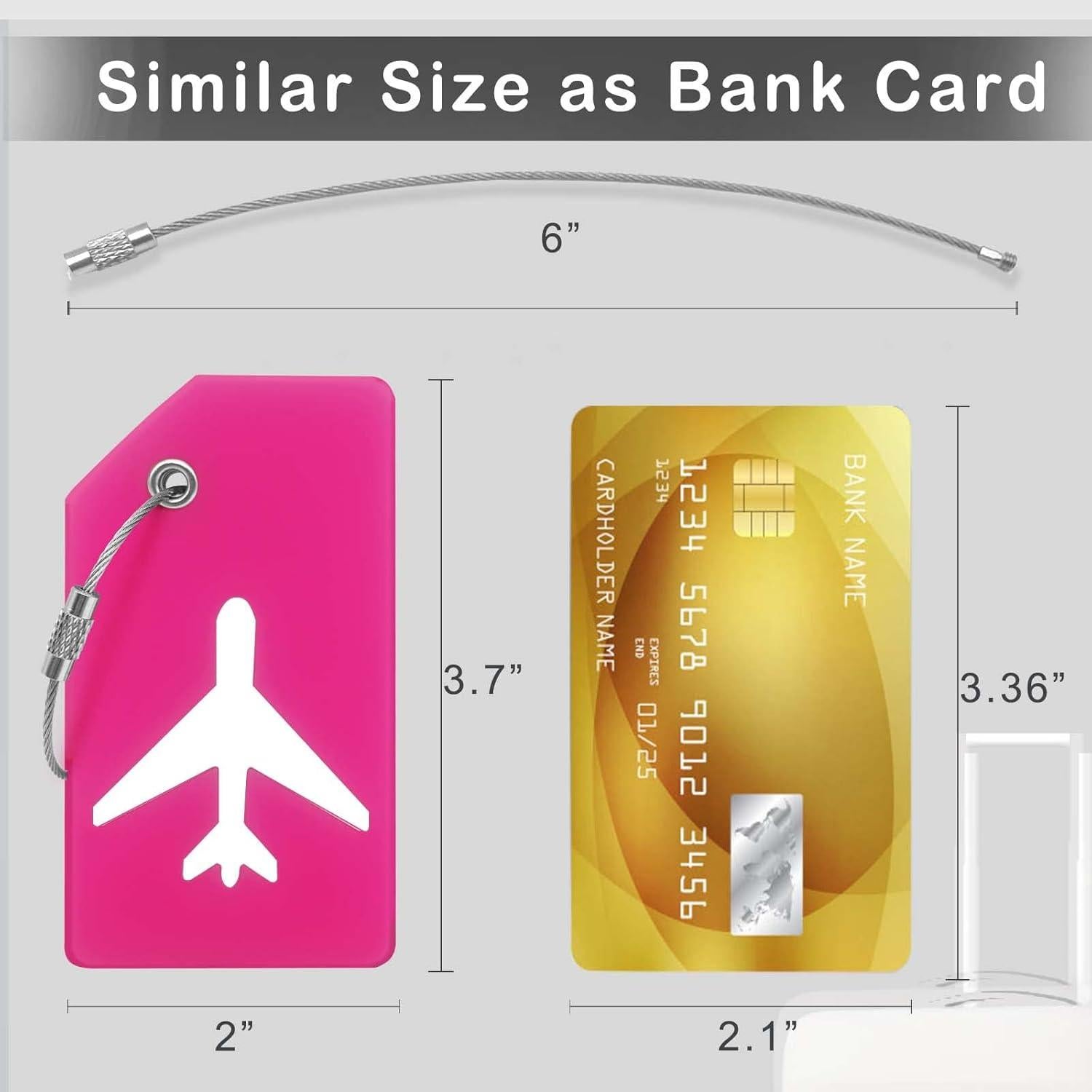 Etiquetas de Equipaje M-sorflly 2Pcs Silicona Flexible Rosa Neón