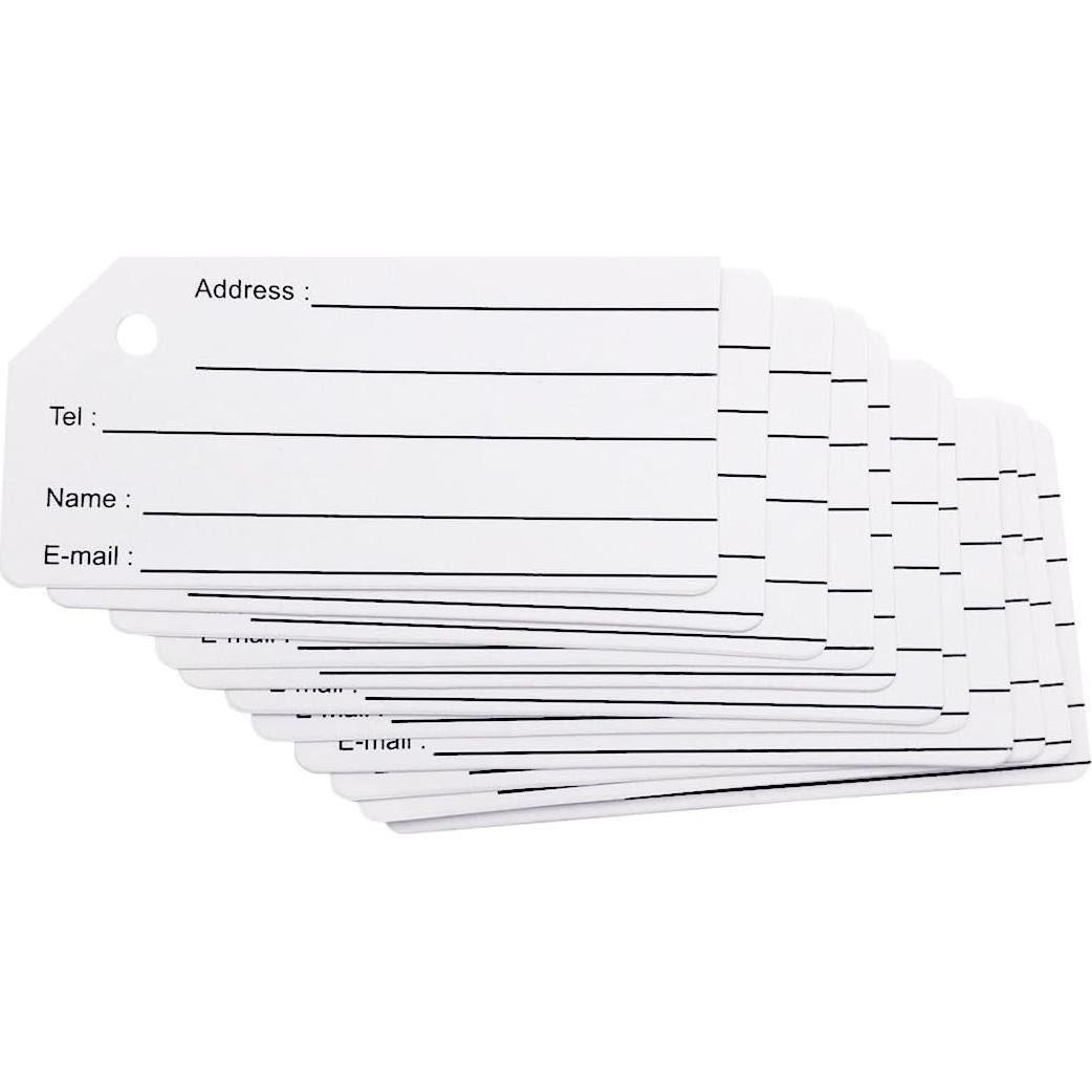 Paquete de 10 Tarjetas ID Vacío para Etiquetas de Equipaje Ovener