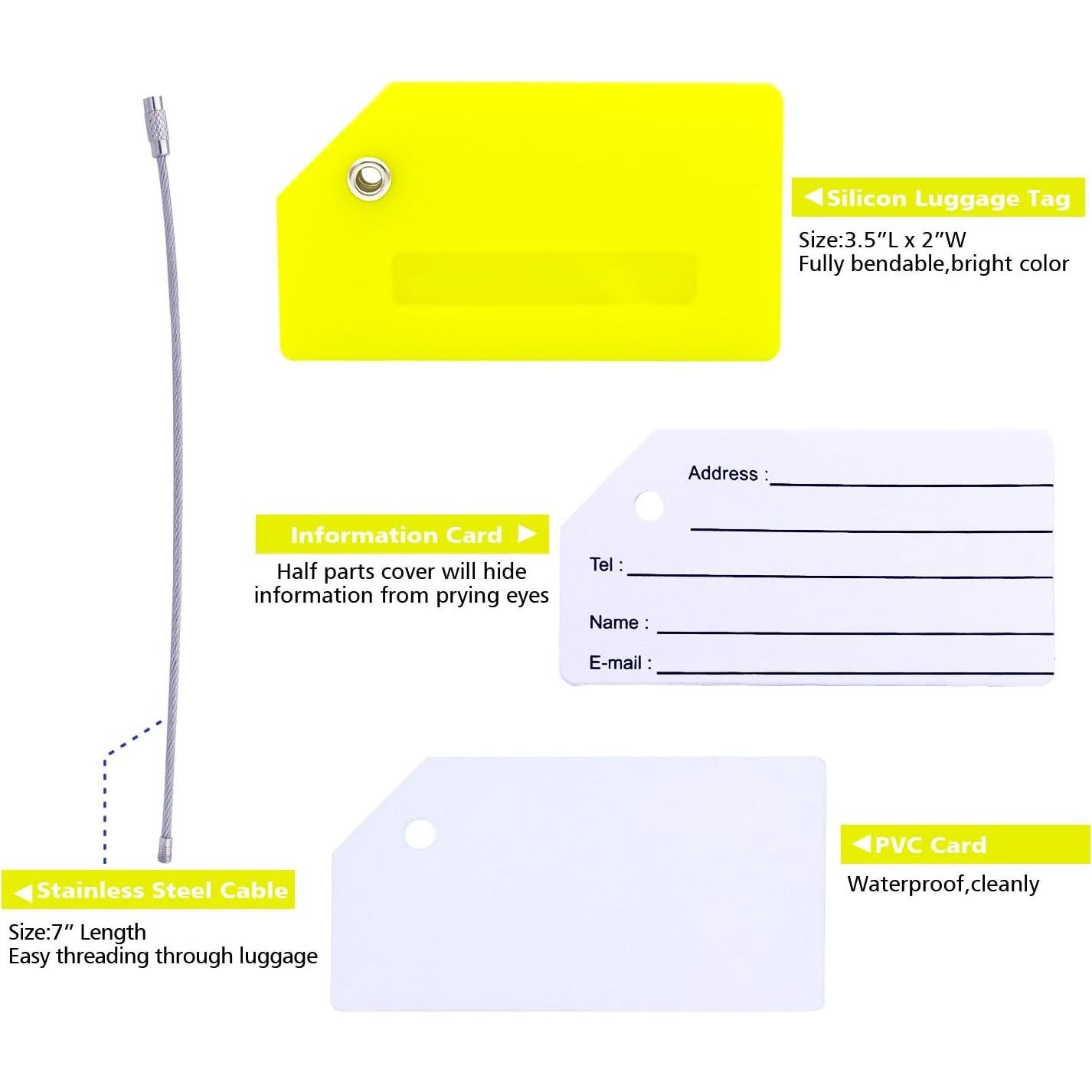 Paquete de 10 Tarjetas ID Vacío para Etiquetas de Equipaje Ovener