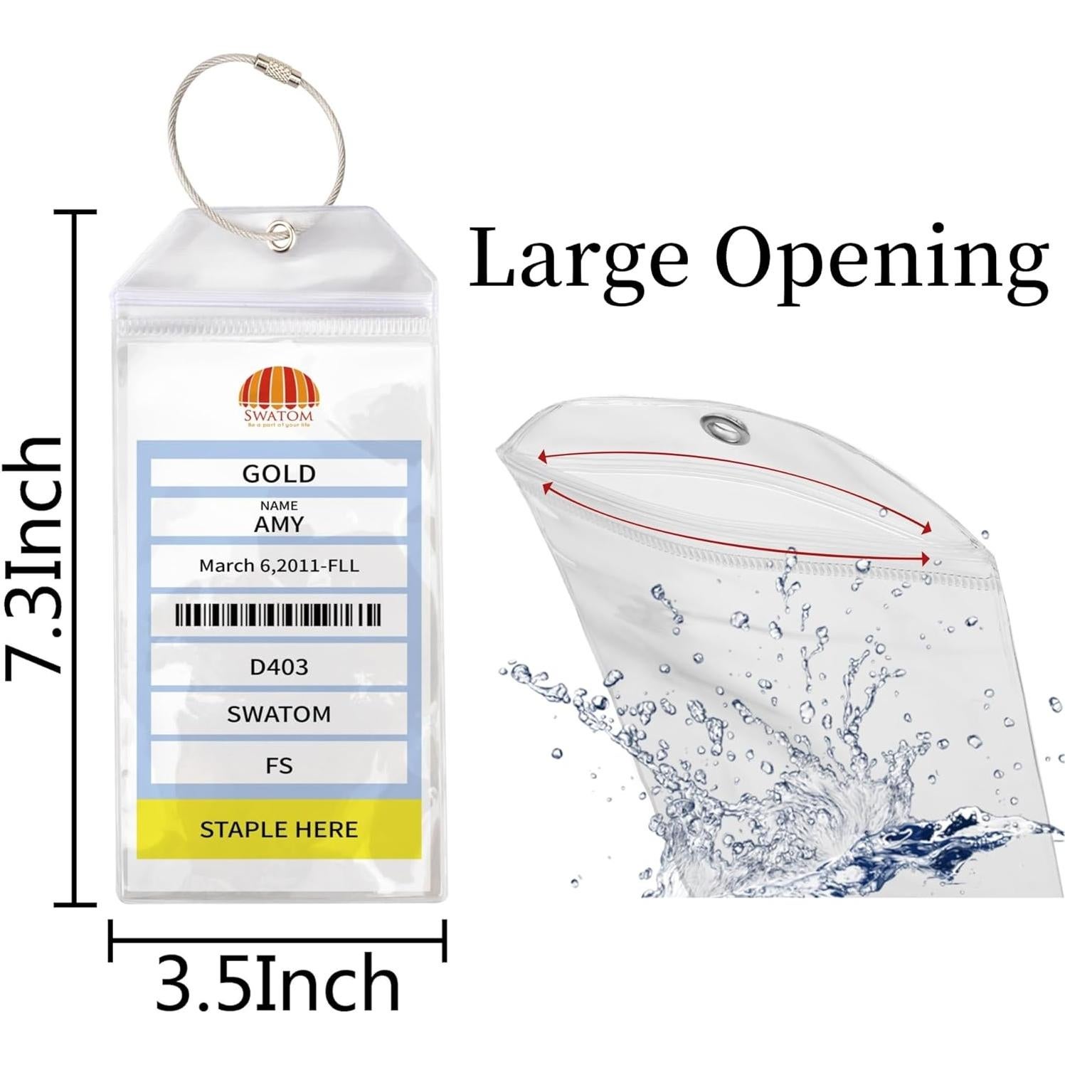 Etiquetas de Equipaje SWATOM Impermeables 4P 18.5x8.9 cm Cruceros