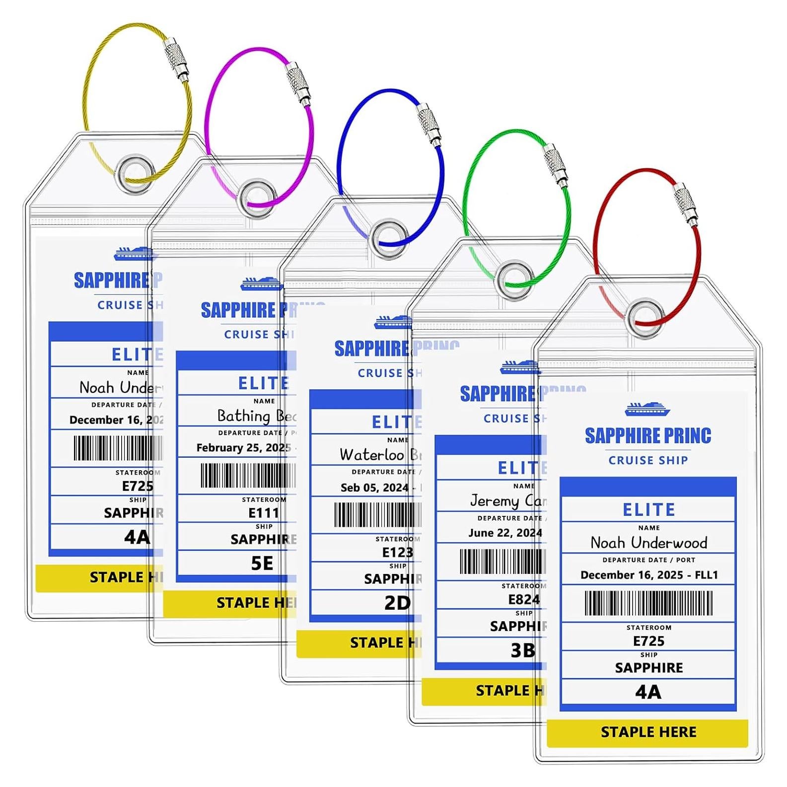 Soporte para Etiquetas de Equipaje Boduoyejieyi - 5 Paquetes, PVC Claro