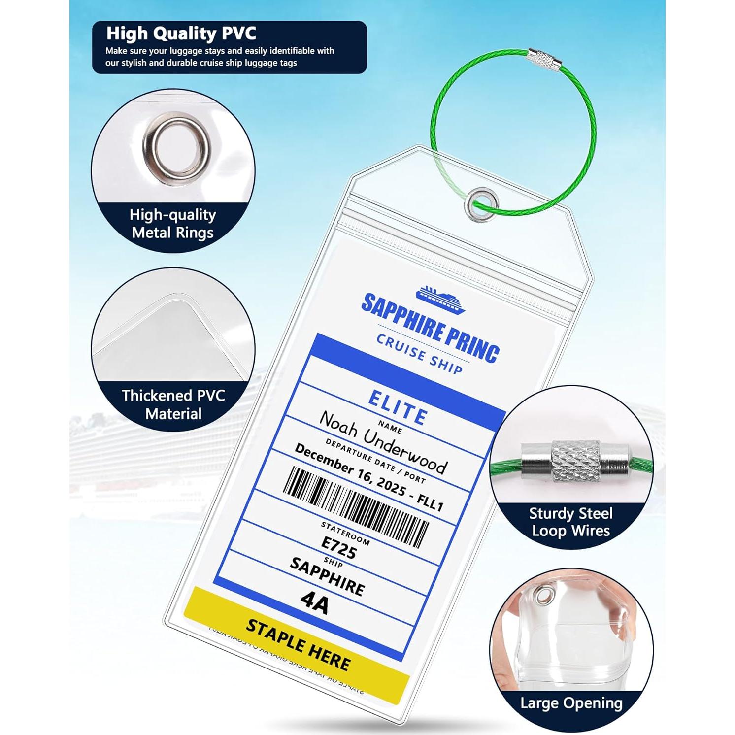 Soporte para Etiquetas de Equipaje Boduoyejieyi - 5 Paquetes, PVC Claro