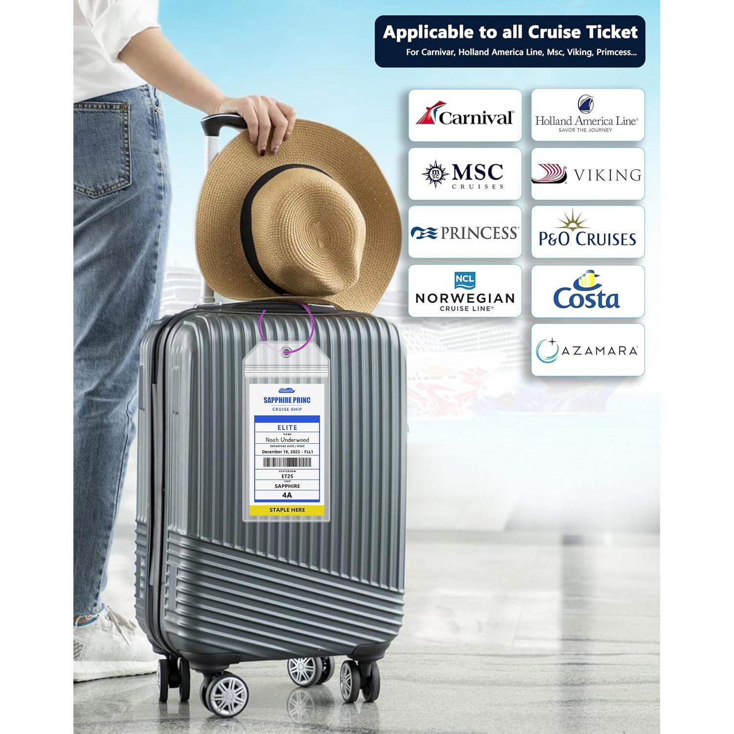 Soporte para Etiquetas de Equipaje Boduoyejieyi - 5 Paquetes, PVC Claro