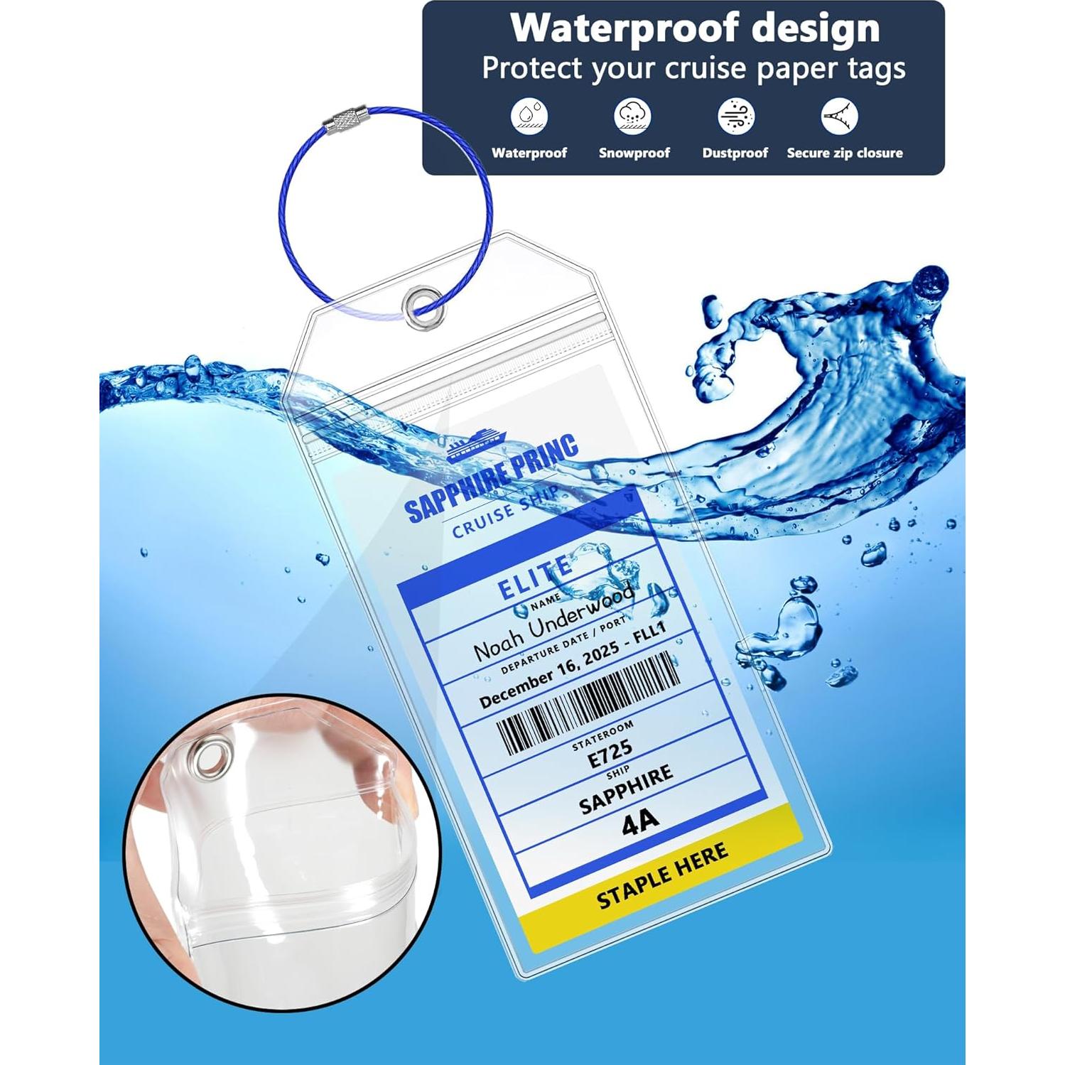 Soporte para Etiquetas de Equipaje Boduoyejieyi - 5 Paquetes, PVC Claro