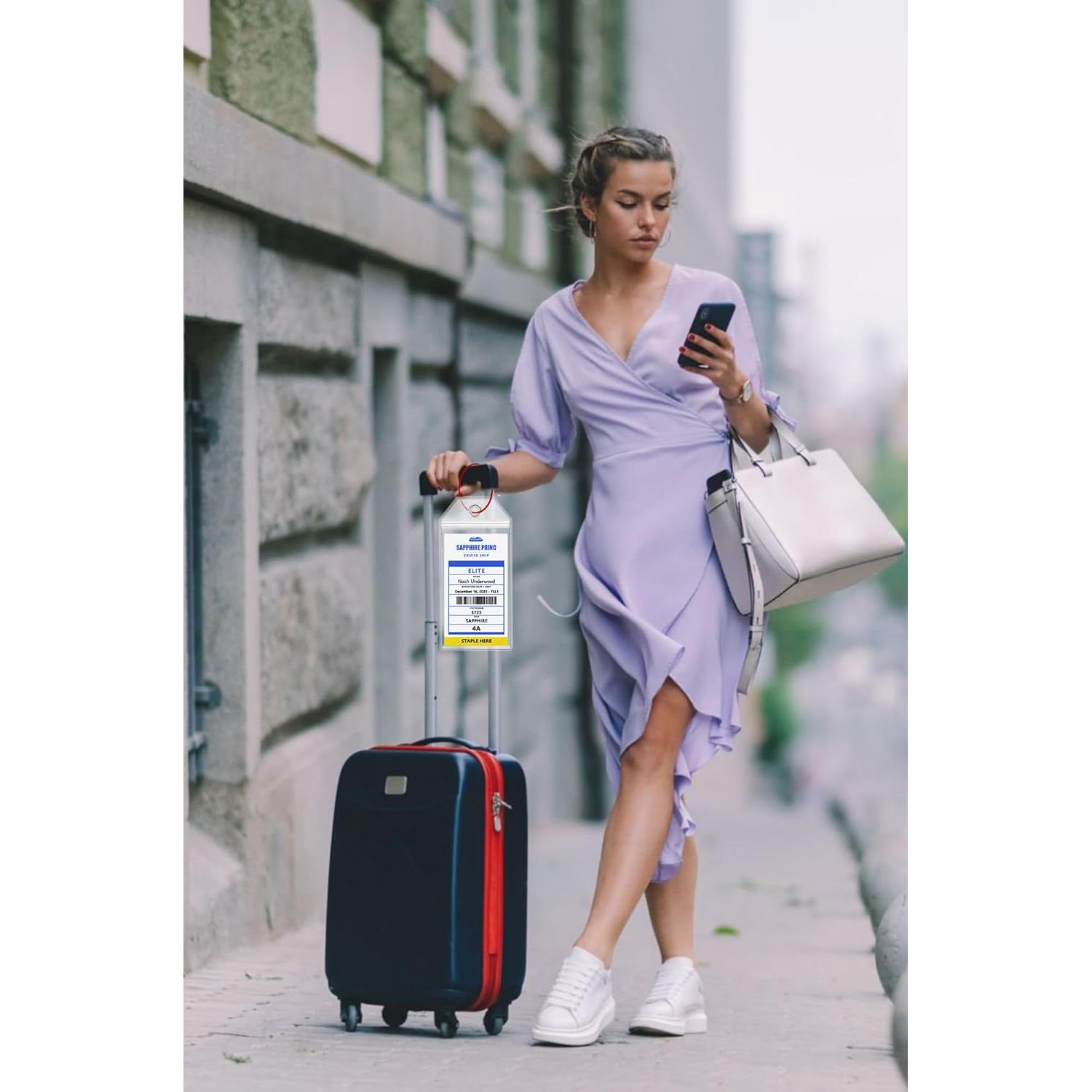 Soporte para Etiquetas de Equipaje Boduoyejieyi - 5 Paquetes, PVC Claro