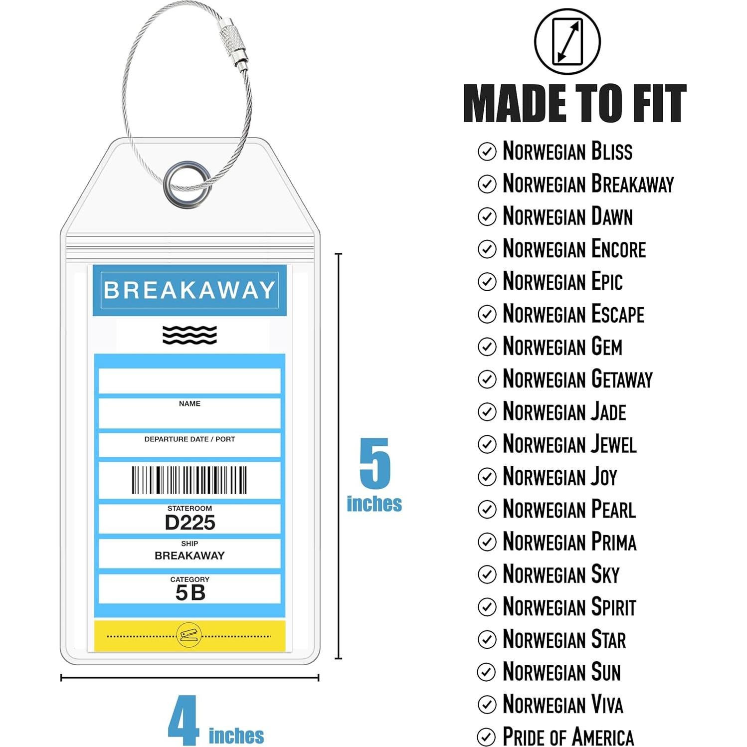 Soporte para Etiquetas de Equipaje Cruise On NCL - Paquete de 4